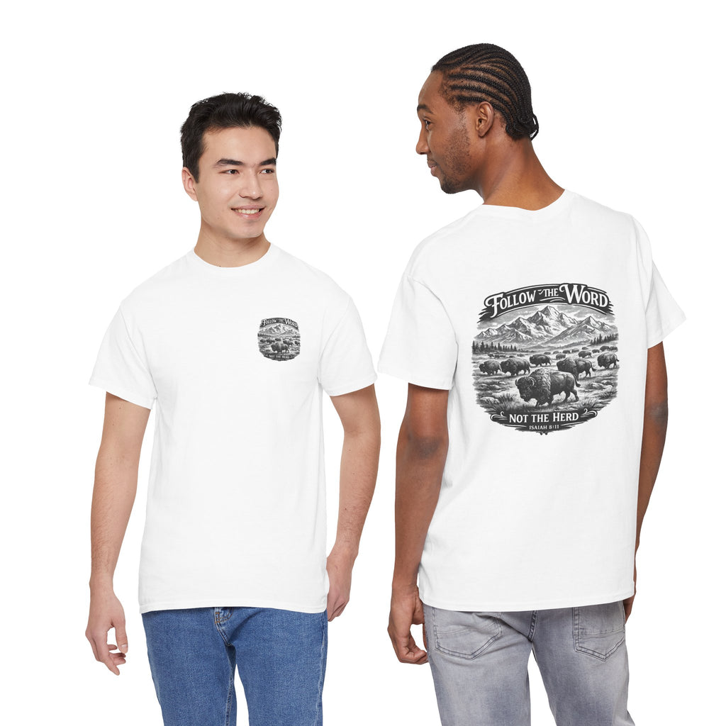 'Follow the Word, Not the Herd' Buffalo Mountain Graphic Tee