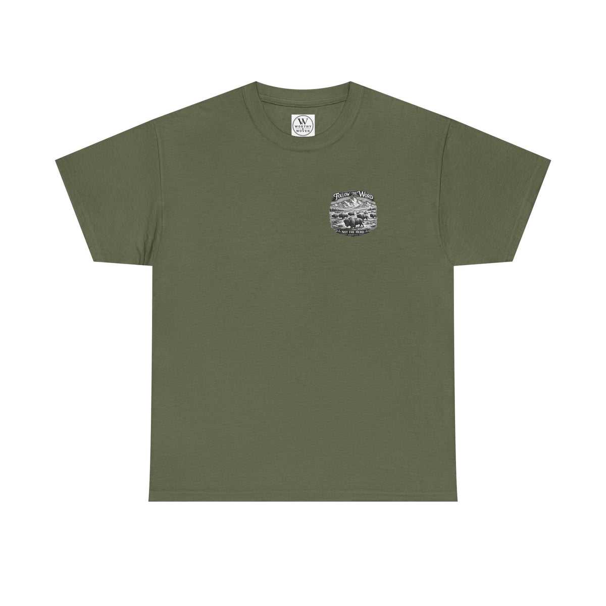 'Follow the Word, Not the Herd' Buffalo Mountain Graphic Tee