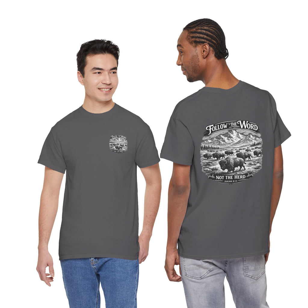 'Follow the Word, Not the Herd' Buffalo Mountain Graphic Tee