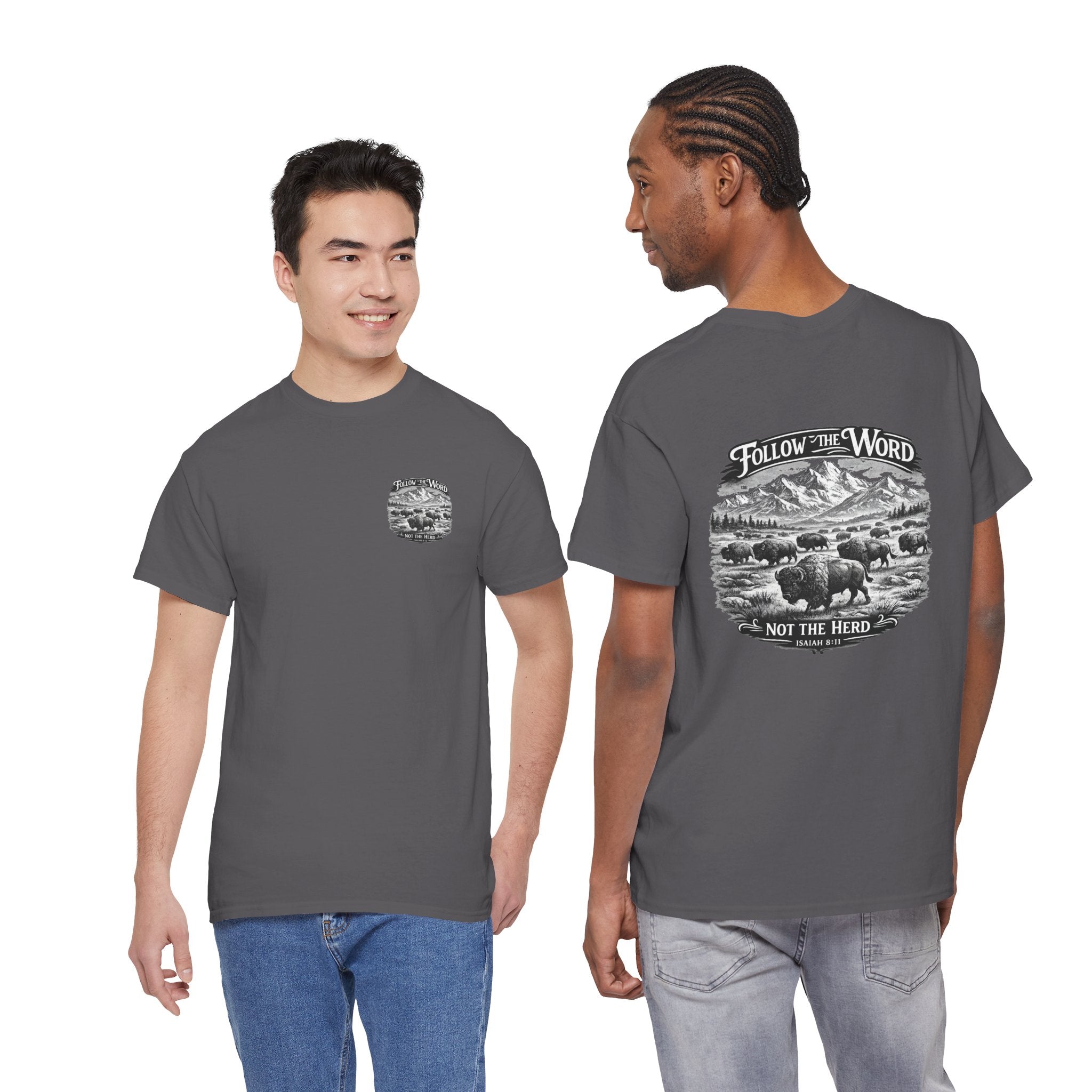 'Follow the Word, Not the Herd' Buffalo Mountain Graphic Tee