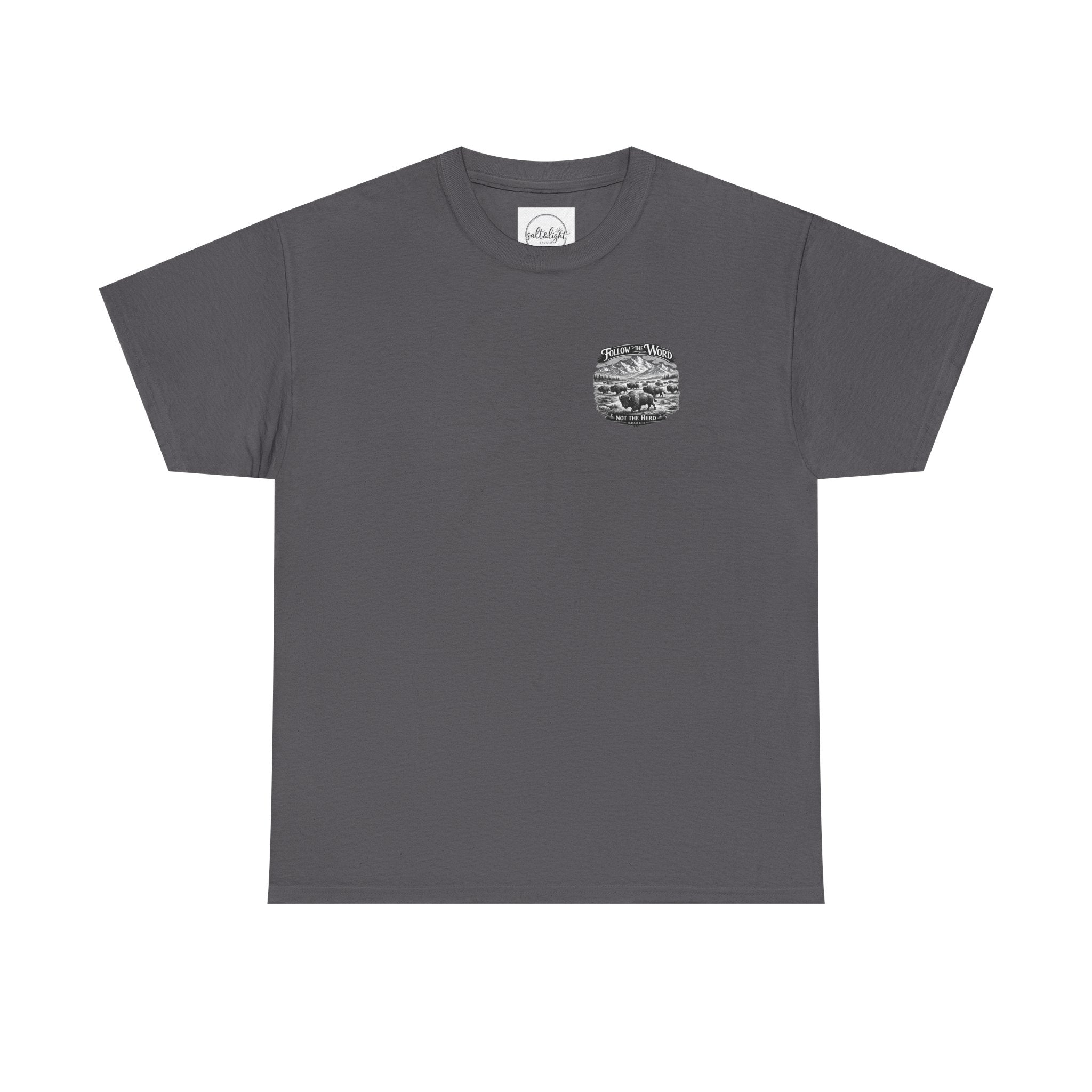 'Follow the Word, Not the Herd' Buffalo Mountain Graphic Tee