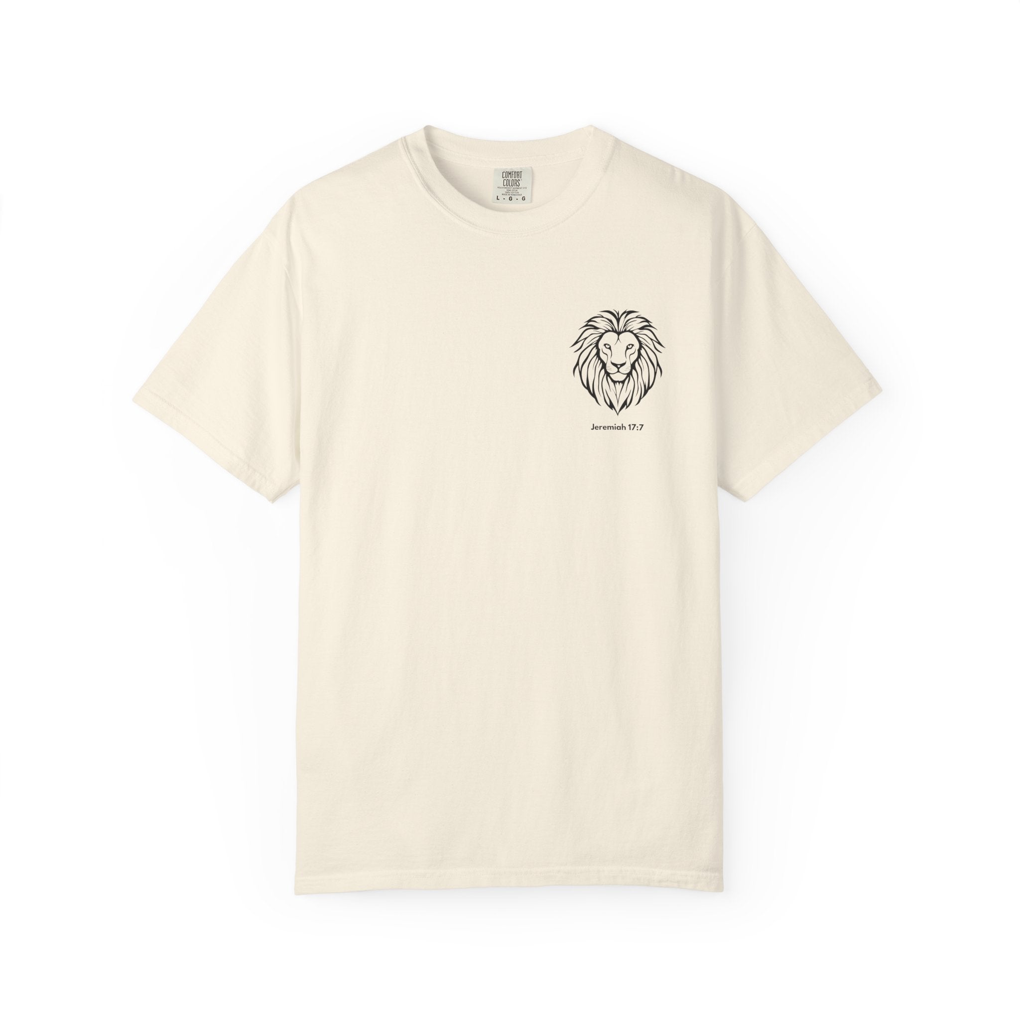 Christian Lion T-Shirt — "Blessed Is The Man Who Trust in The Lord" (Jeremiah 17:7)