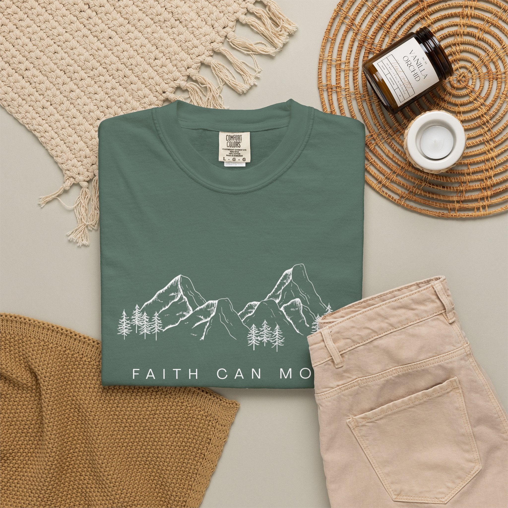 Faith Can Move Mountains T-Shirt — Matthew 17:20 Christian Mountain Graphic Tee
