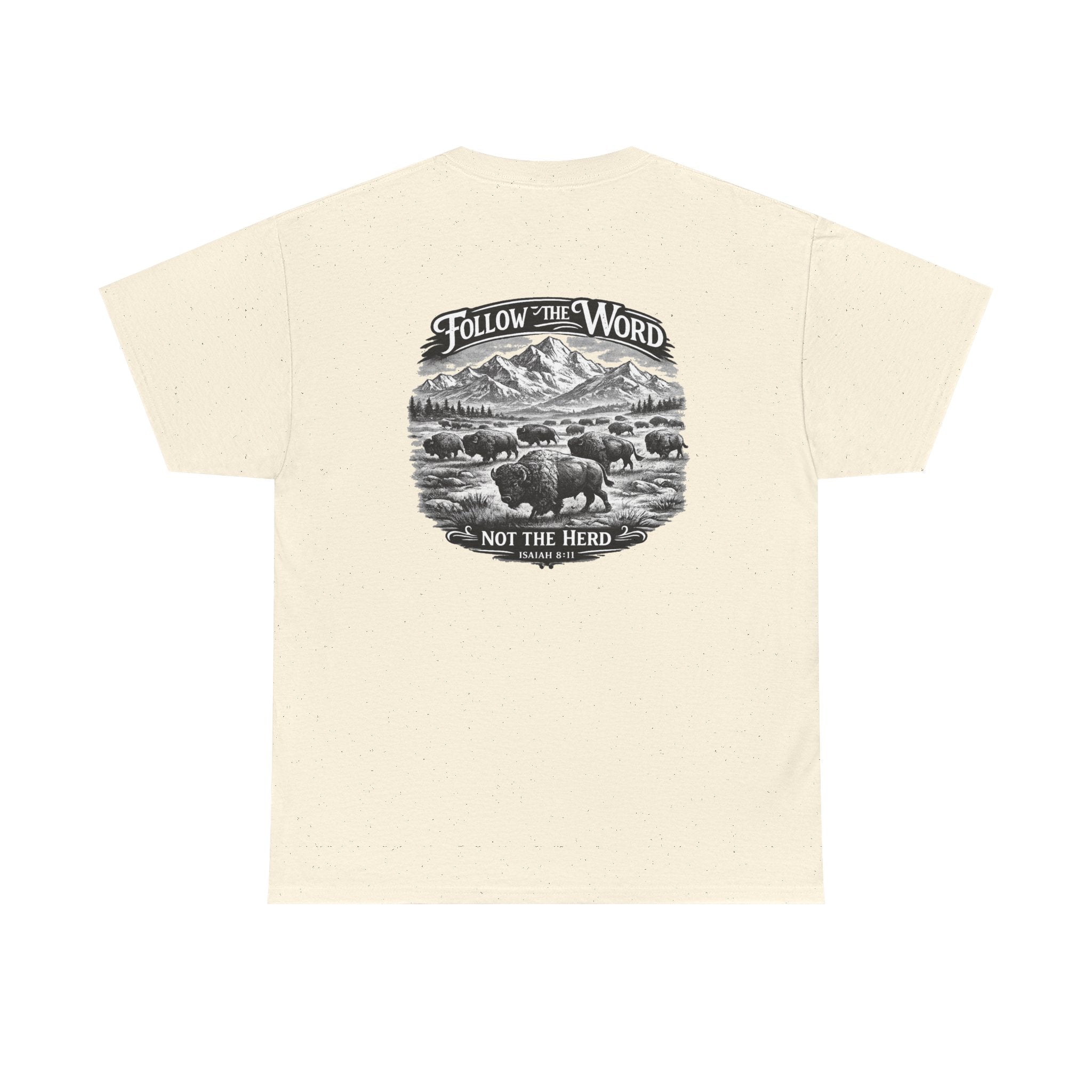 'Follow the Word, Not the Herd' Buffalo Mountain Graphic Tee