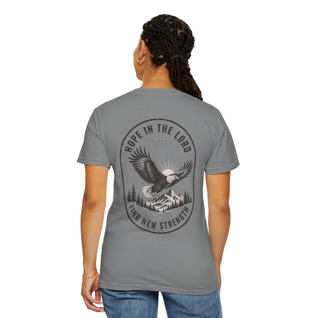 Hope in the Lord Eagle T-Shirt — 'Find New Strength' Christian Graphic Tee
