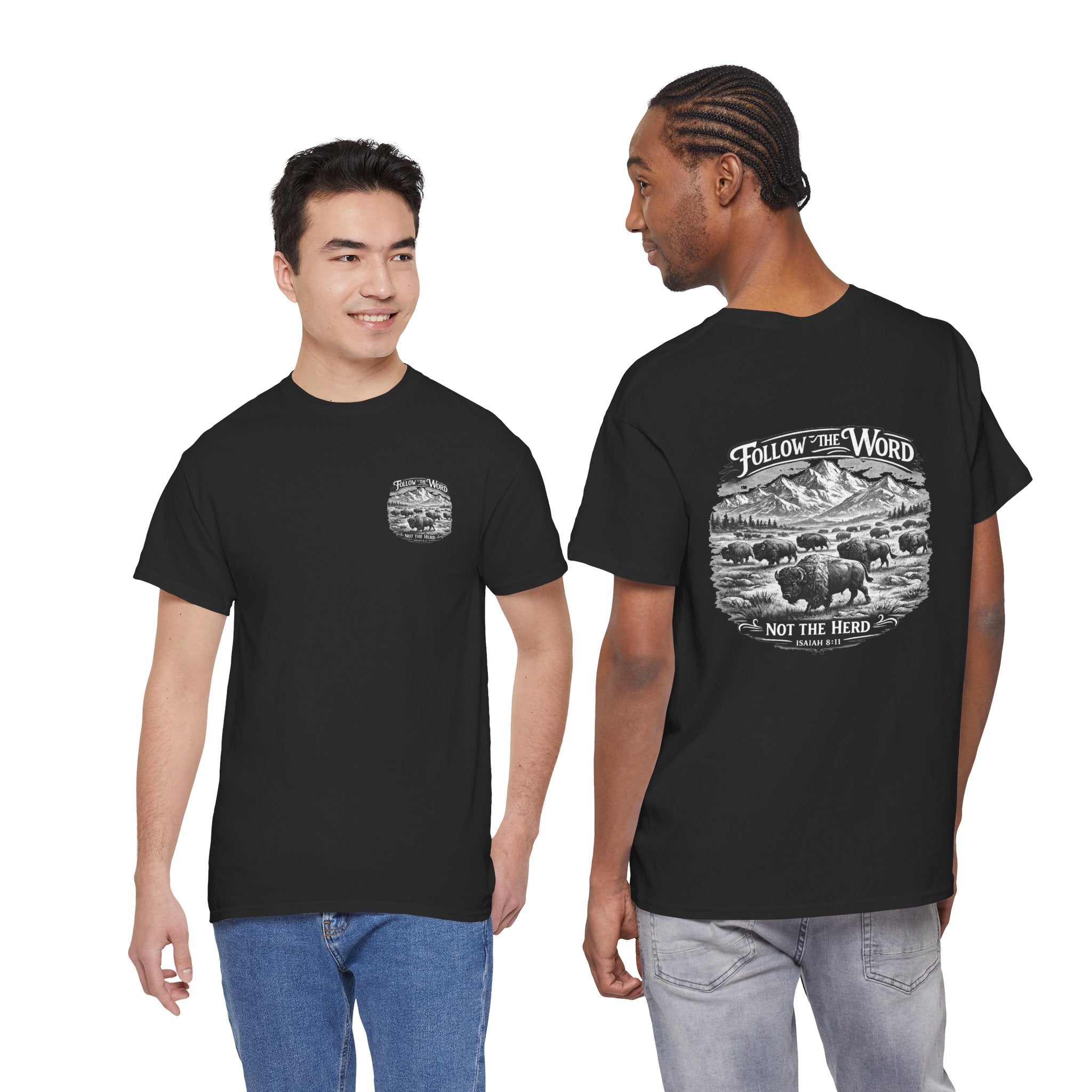 'Follow the Word, Not the Herd' Buffalo Mountain Graphic Tee