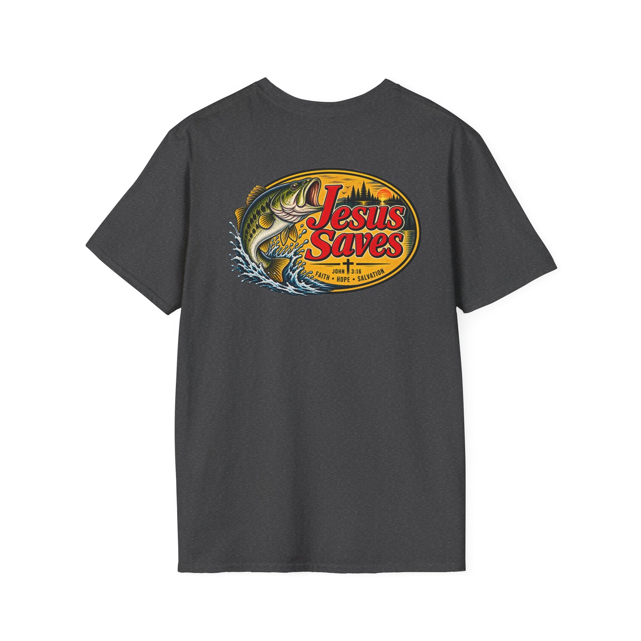 Jesus Saves Fishing Graphic T-Shirt