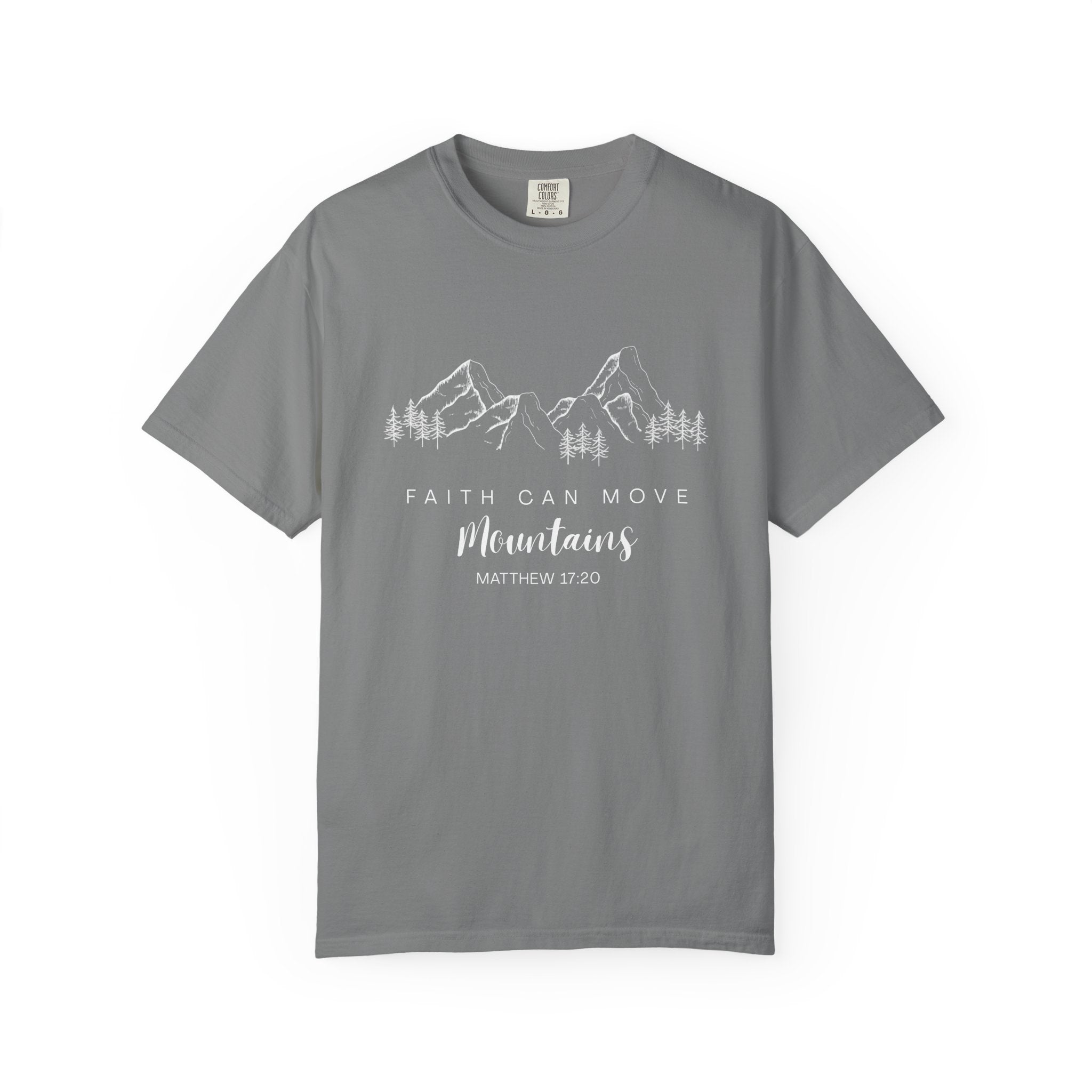 Faith Can Move Mountains T-Shirt — Matthew 17:20 Christian Mountain Graphic Tee