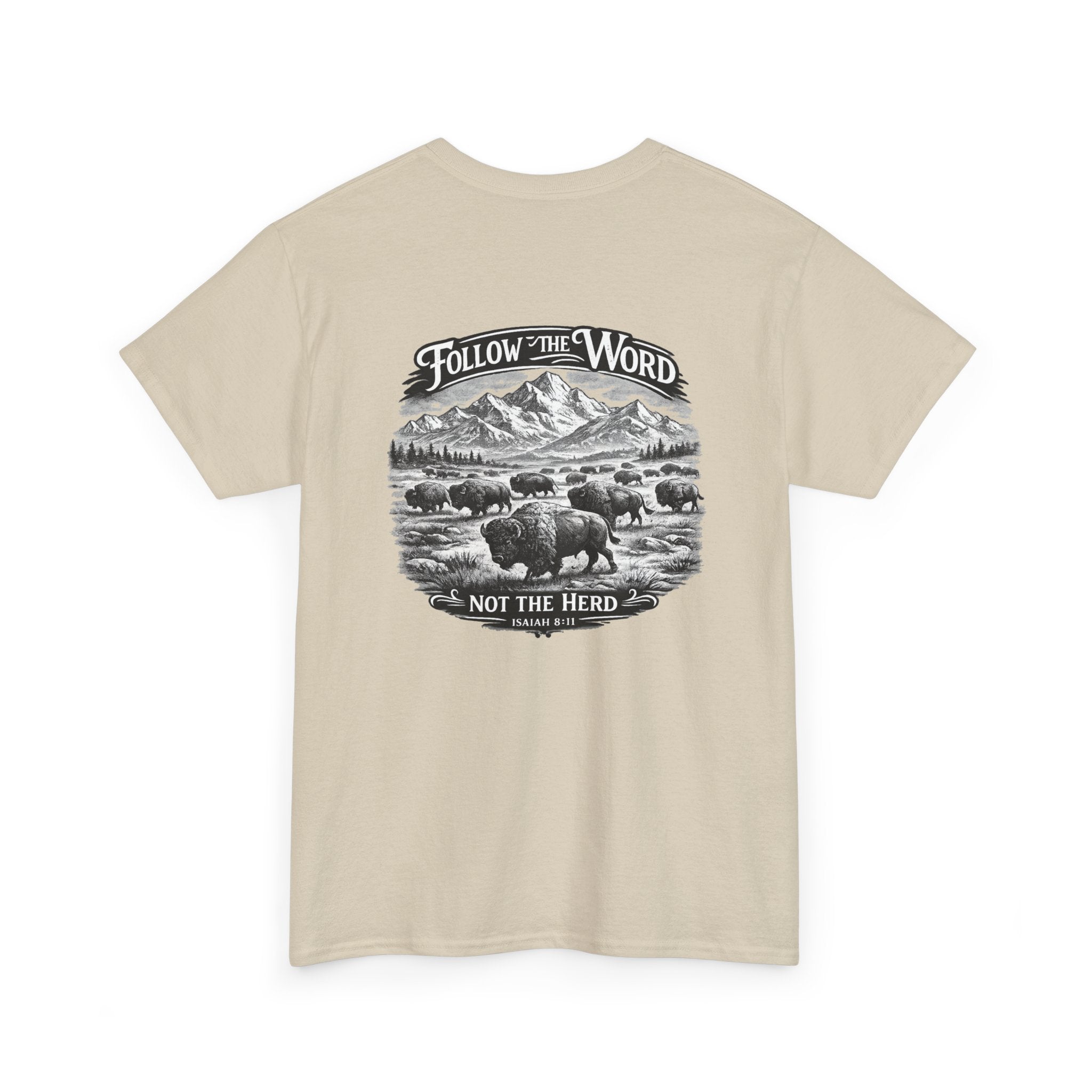 'Follow the Word, Not the Herd' Buffalo Mountain Graphic Tee