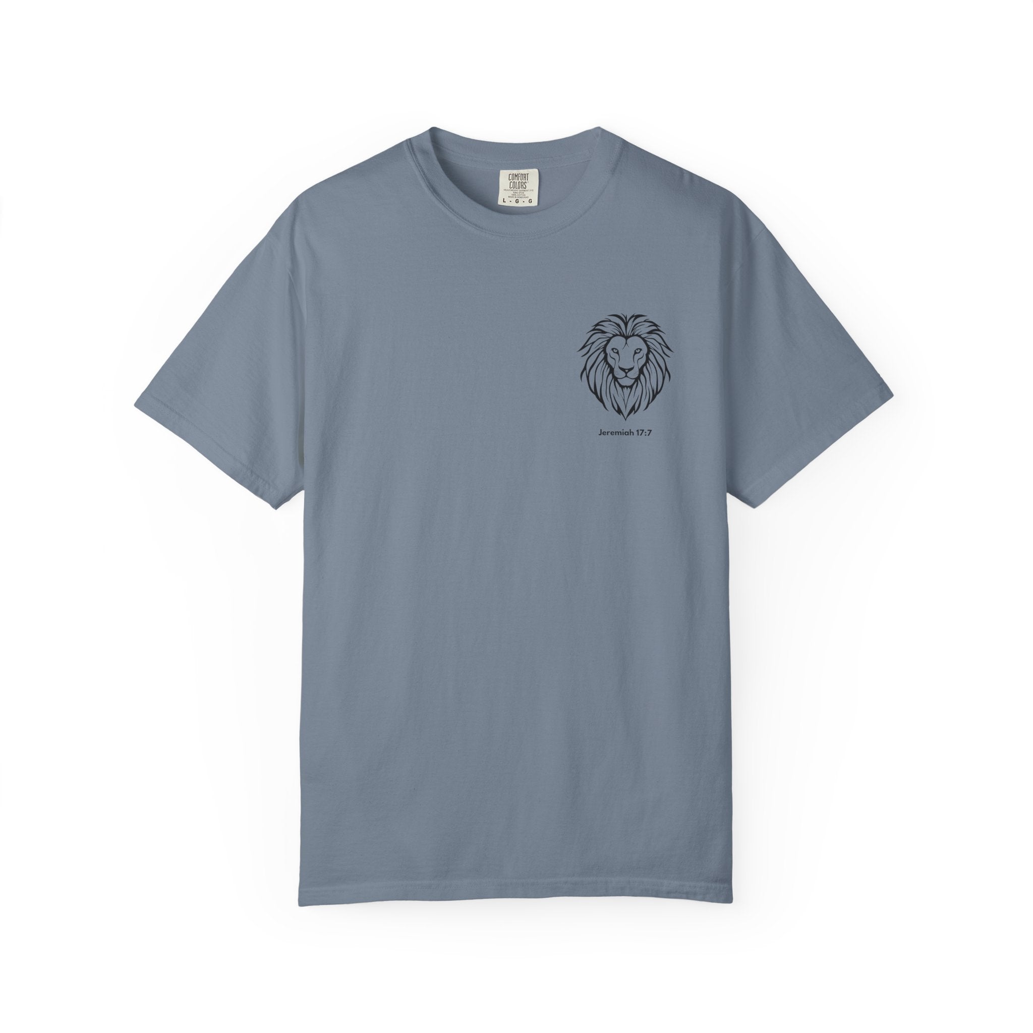 Christian Lion T-Shirt — "Blessed Is The Man Who Trust in The Lord" (Jeremiah 17:7)