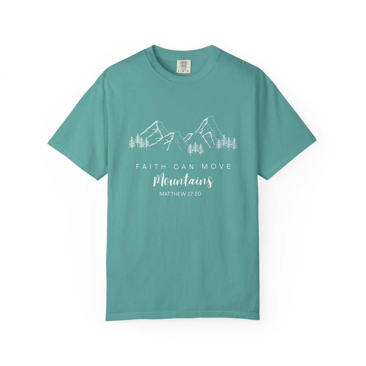 Faith Can Move Mountains T-Shirt — Matthew 17:20 Christian Mountain Graphic Tee