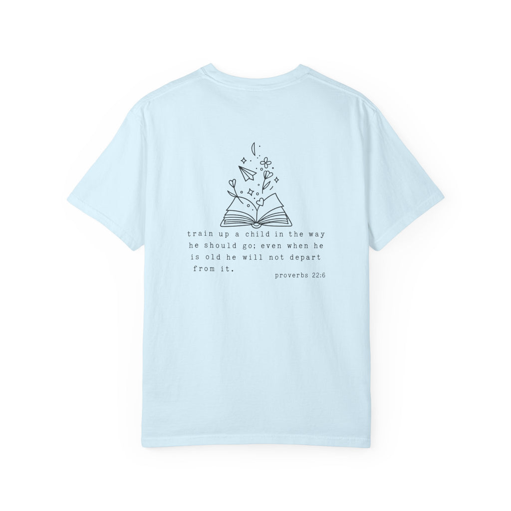 Homeschool Mama Tee — Proverbs 25:11 Inspirational Book & Flower Graphic T-Shirt