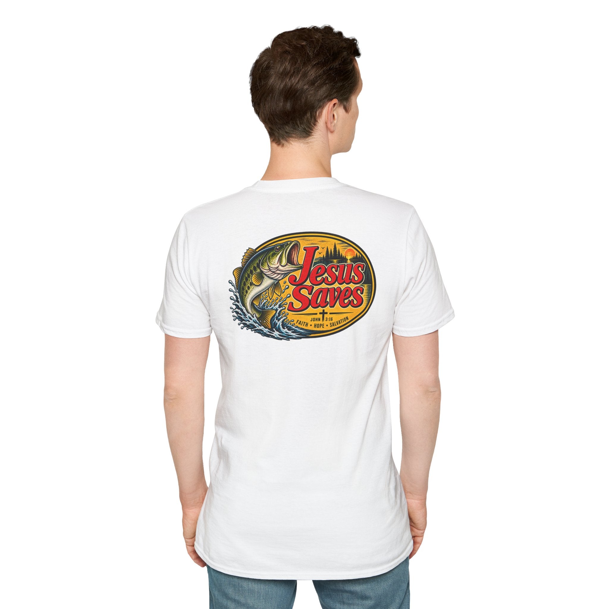 Jesus Saves Fishing Graphic T-Shirt