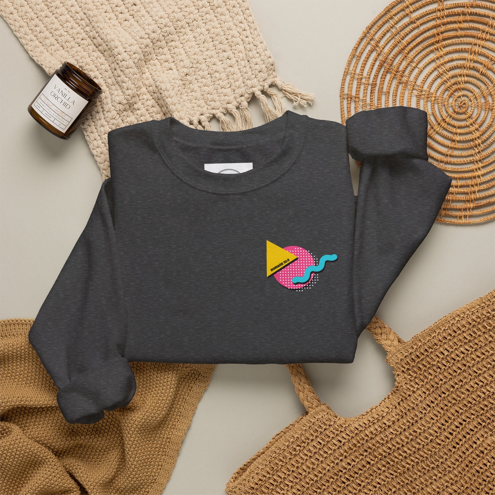Saved by the Lord Crewneck Sweatshirt — Retro 80s Christian Graphic