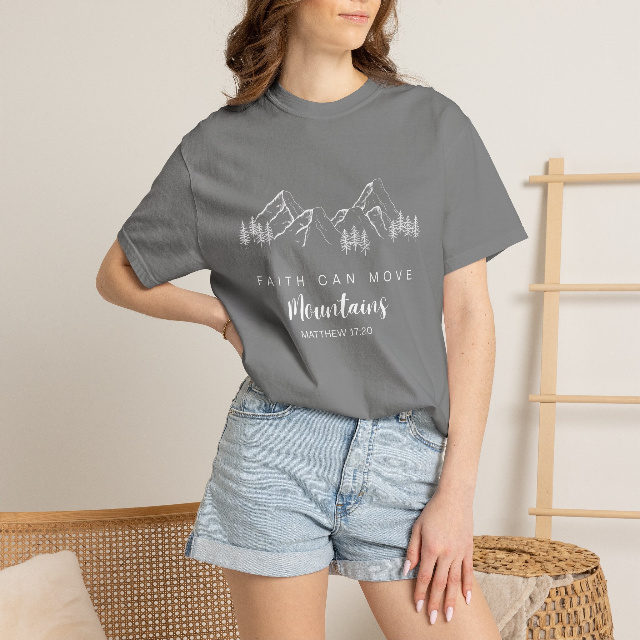 Faith Can Move Mountains T-Shirt — Matthew 17:20 Christian Mountain Graphic Tee