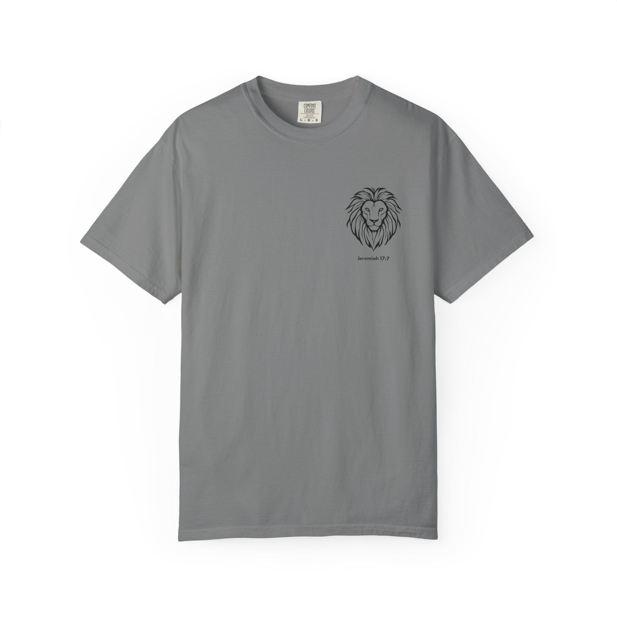 Christian Lion T-Shirt — "Blessed Is The Man Who Trust in The Lord" (Jeremiah 17:7)