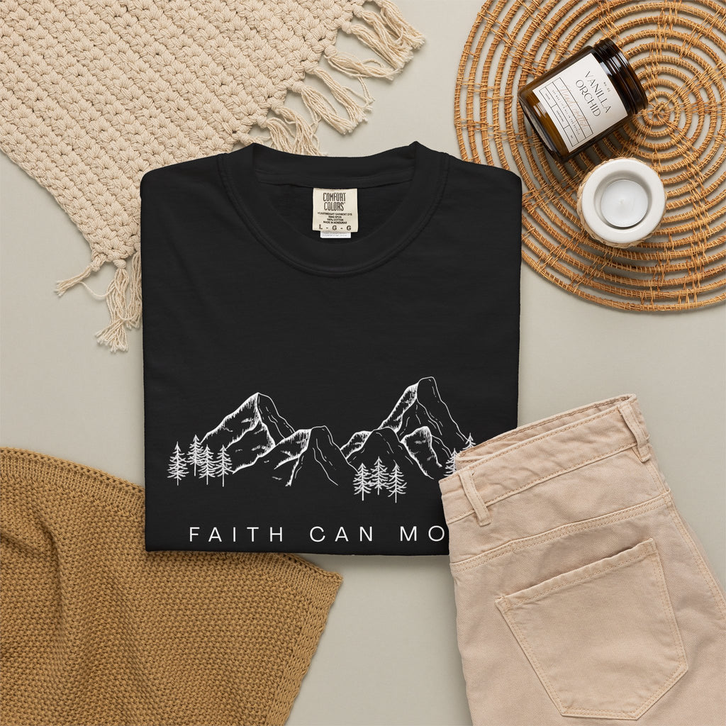 Faith Can Move Mountains T-Shirt — Matthew 17:20 Christian Mountain Graphic Tee