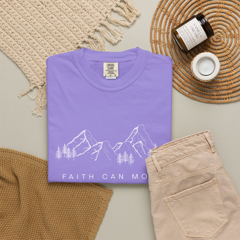 Faith Can Move Mountains T-Shirt — Matthew 17:20 Christian Mountain Graphic Tee