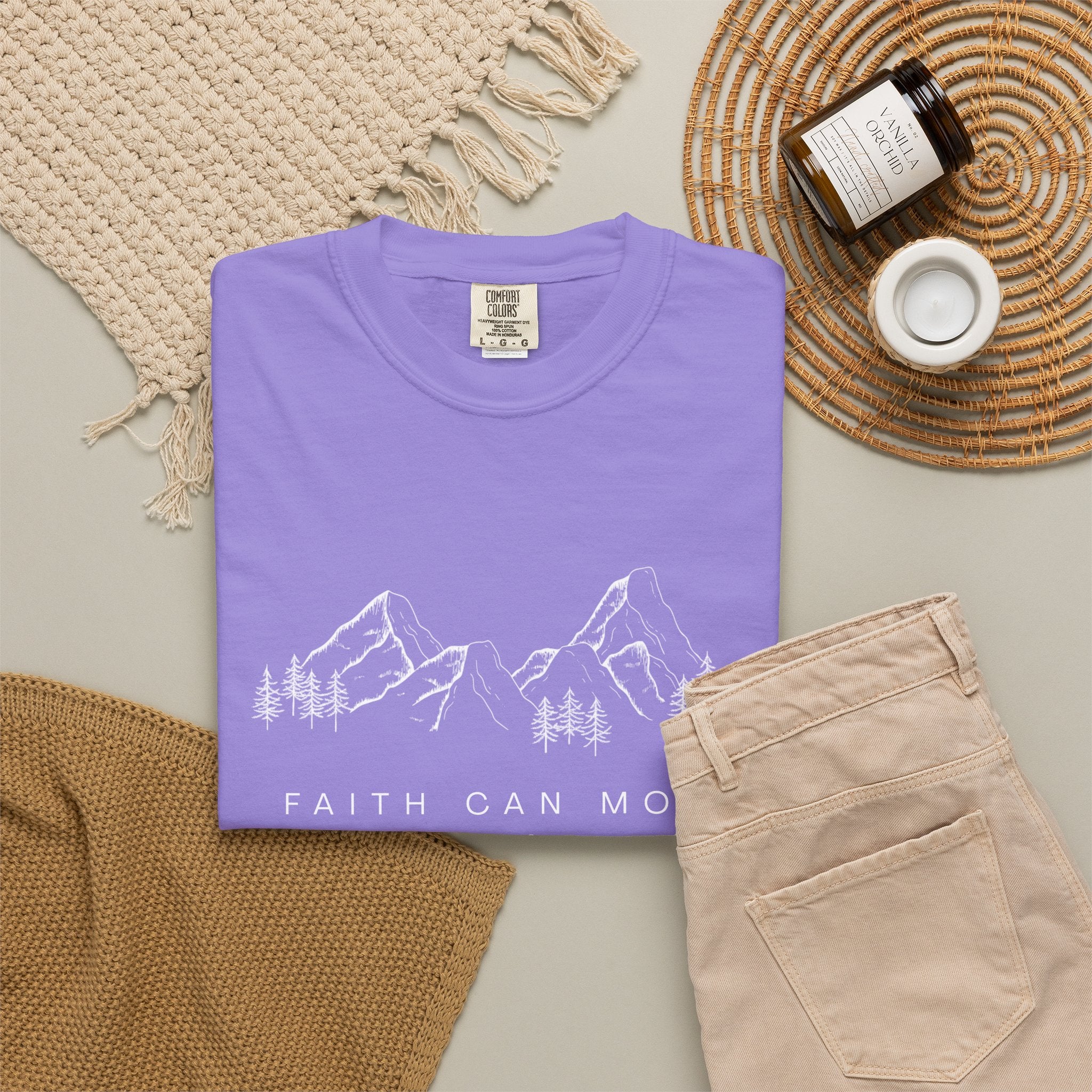 Faith Can Move Mountains T-Shirt — Matthew 17:20 Christian Mountain Graphic Tee