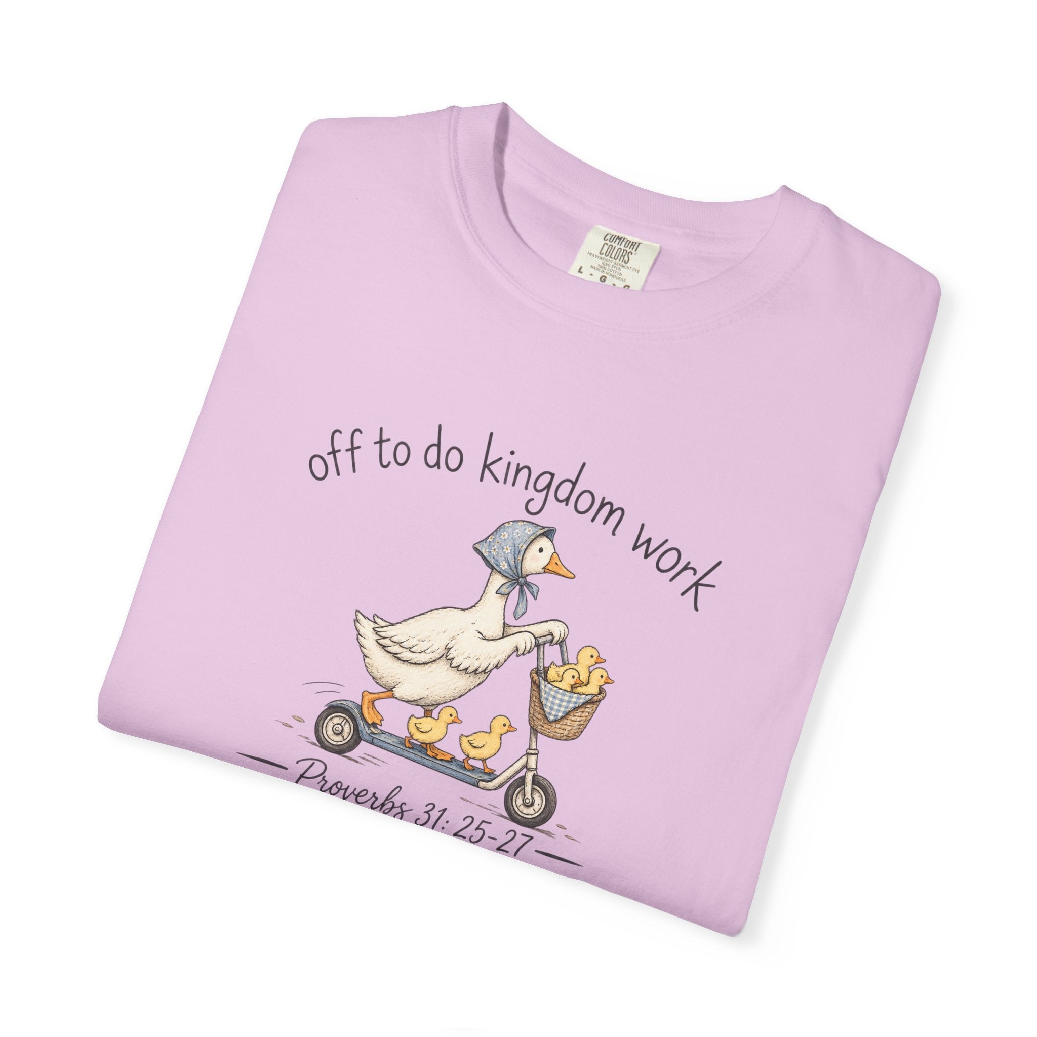 Duck Scooter T-Shirt — "Gf to do kingdom work" Cute Vintage Animal Tee