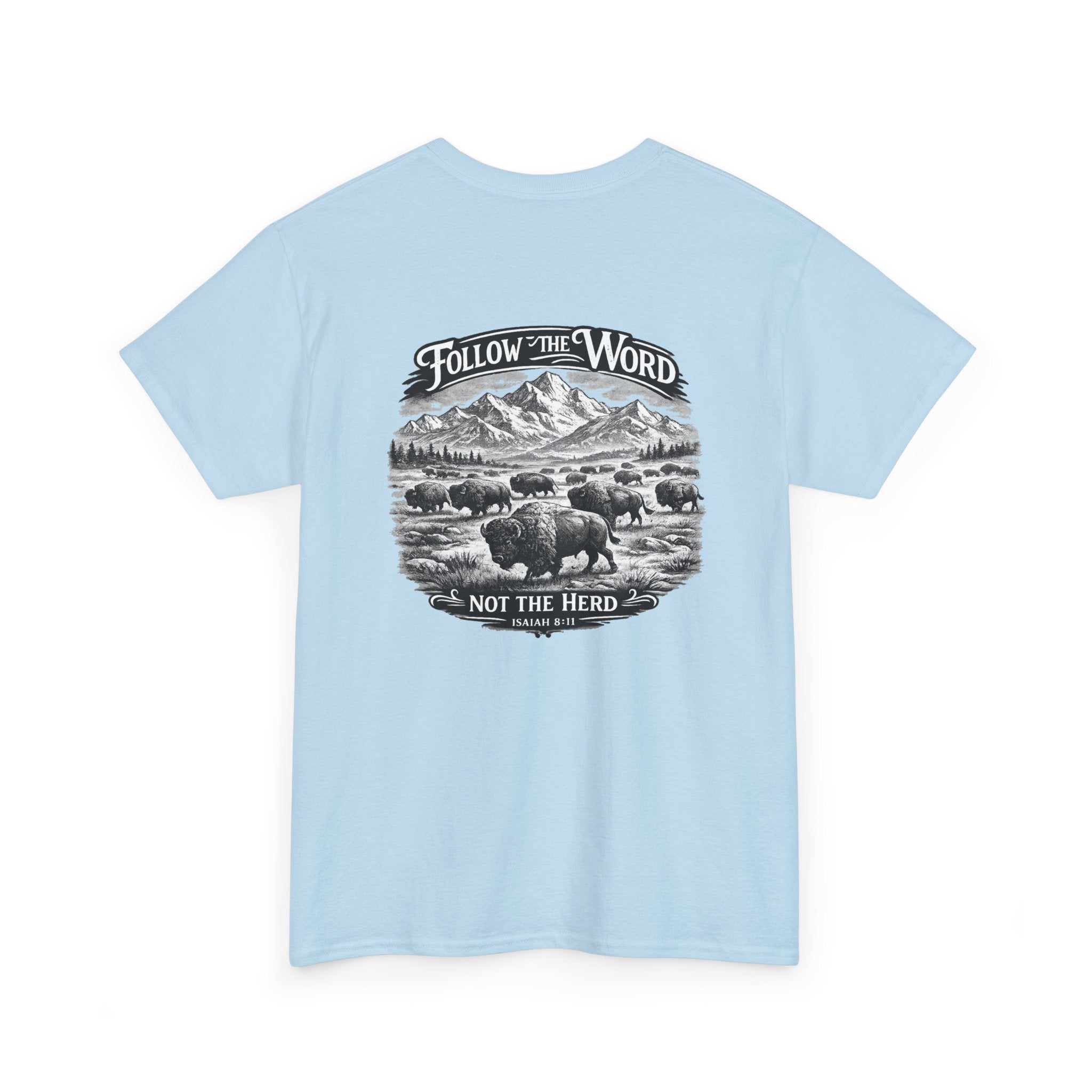'Follow the Word, Not the Herd' Buffalo Mountain Graphic Tee