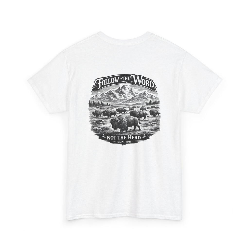 'Follow the Word, Not the Herd' Buffalo Mountain Graphic Tee
