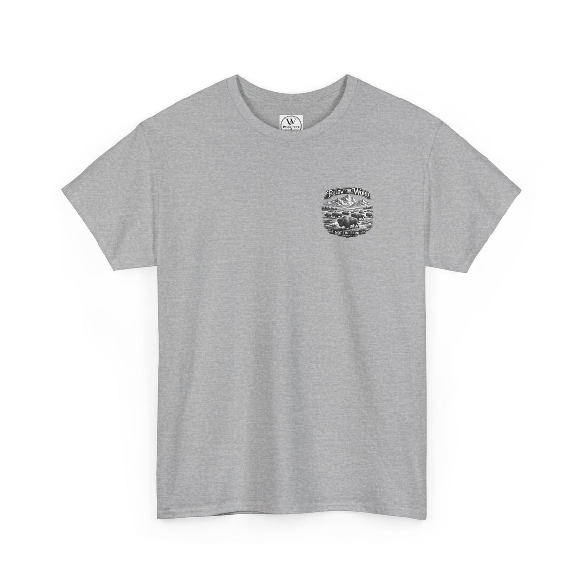 'Follow the Word, Not the Herd' Buffalo Mountain Graphic Tee