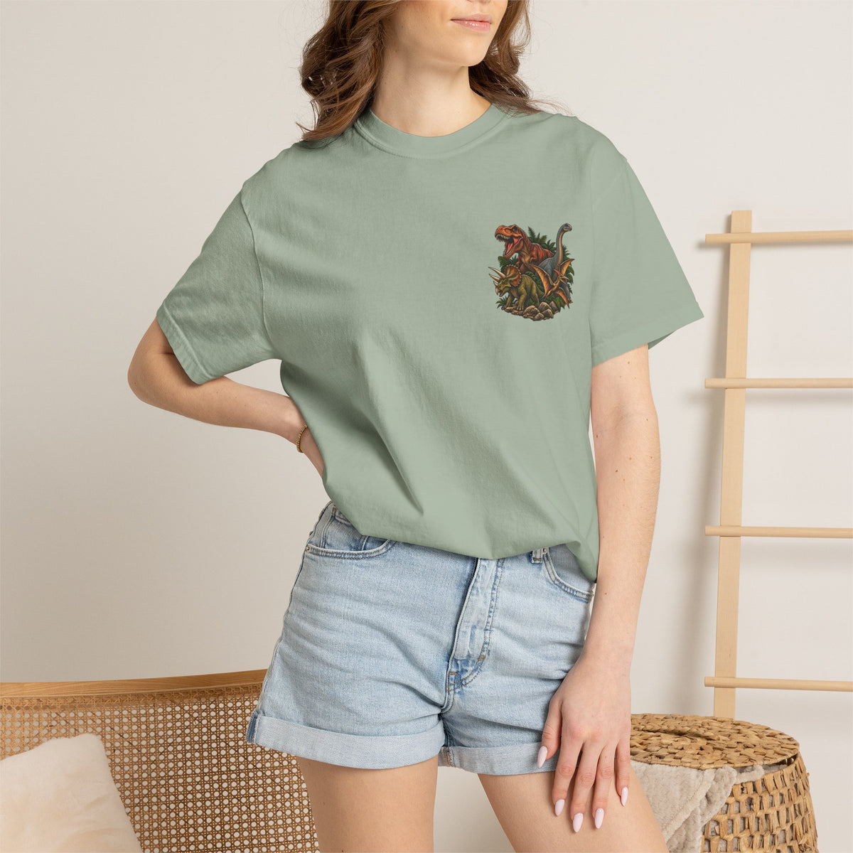 Dinosaur Graphic TShirt Dinosaurs Didn’t Pray Vintage Retro Tee