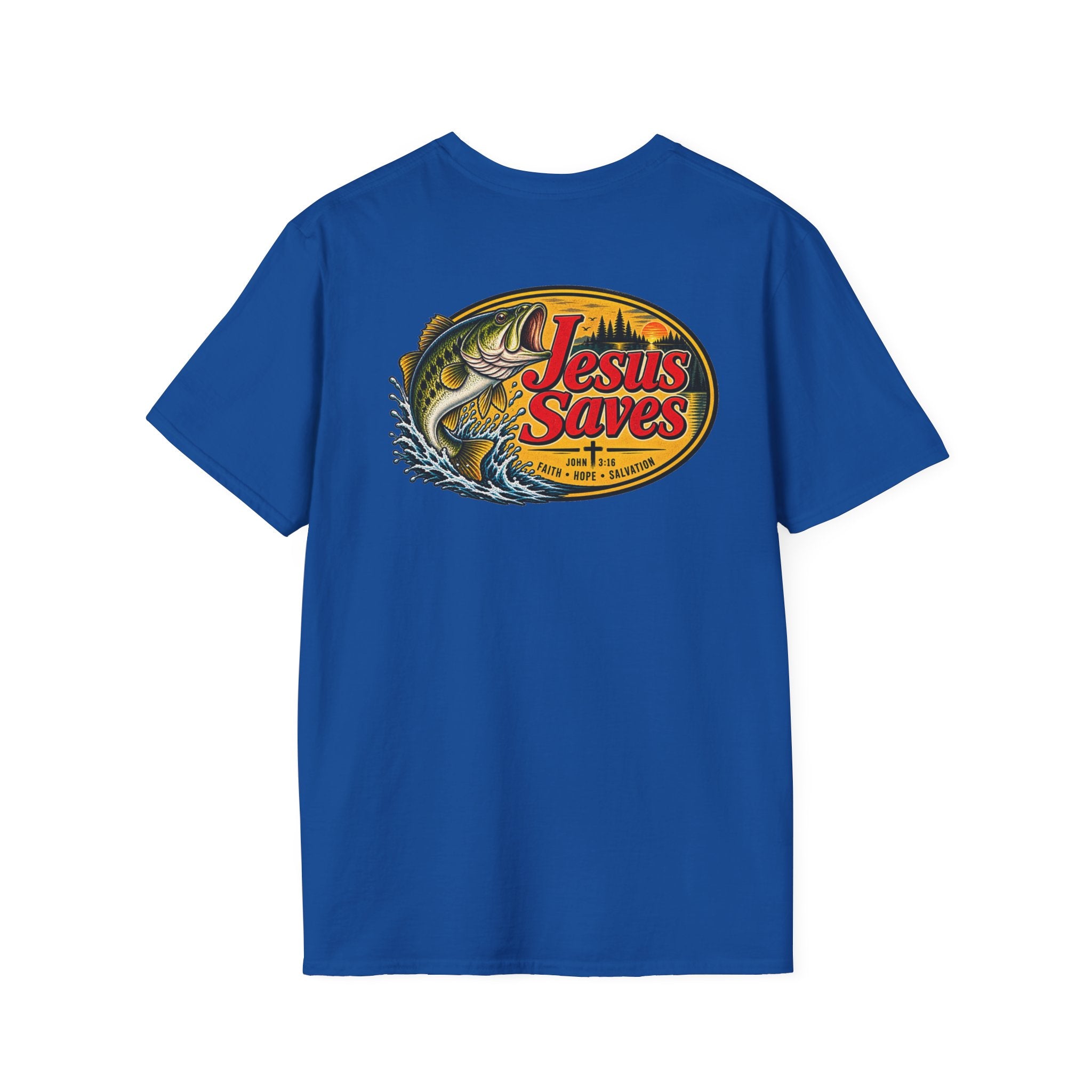 Jesus Saves Fishing Graphic T-Shirt