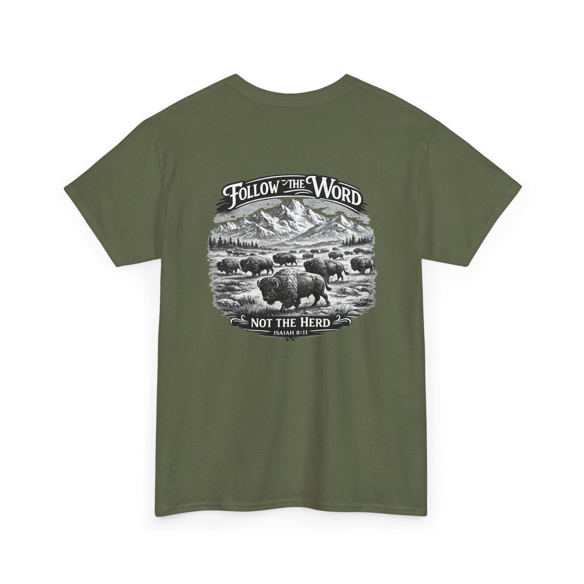 'Follow the Word, Not the Herd' Buffalo Mountain Graphic Tee