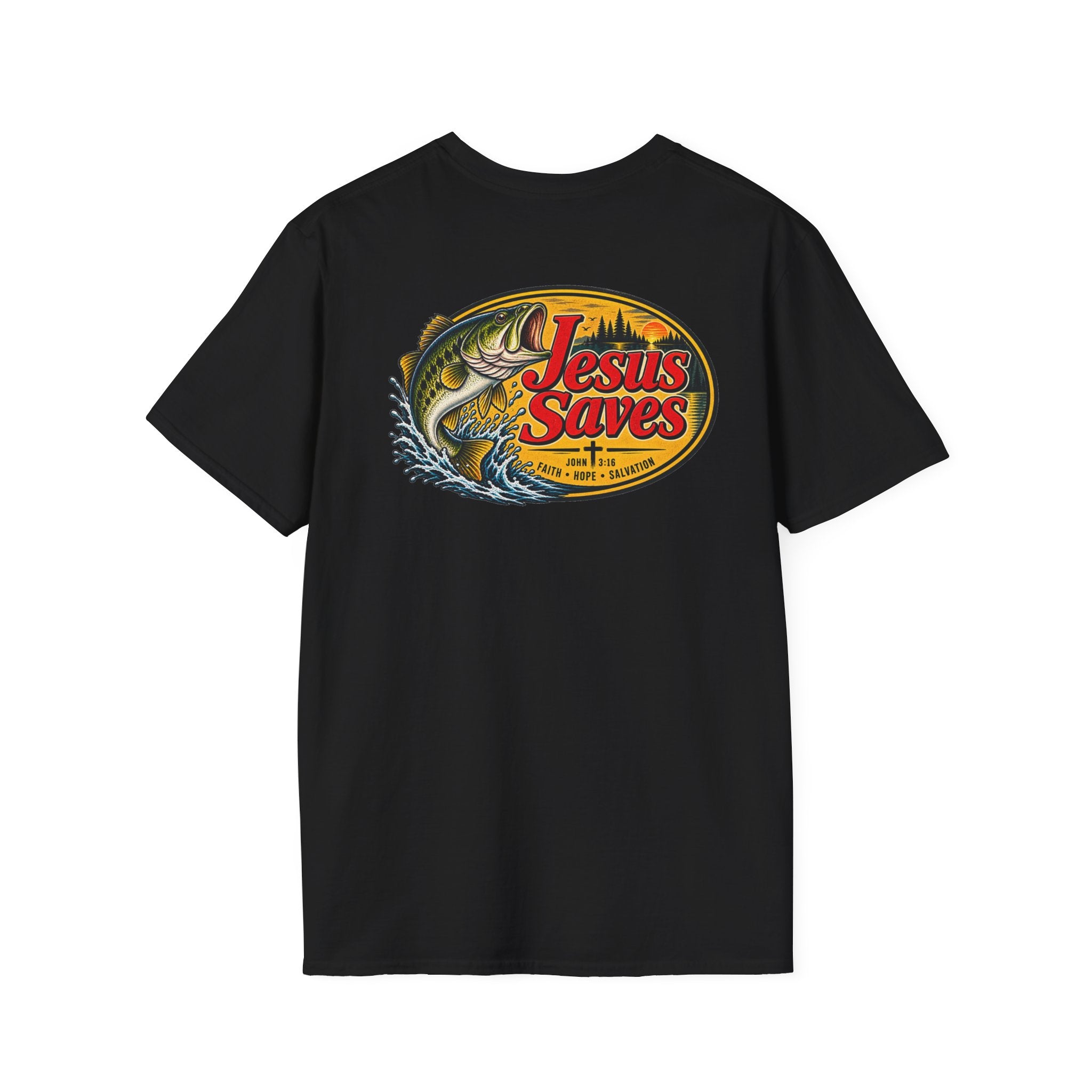 Jesus Saves Fishing Graphic T-Shirt