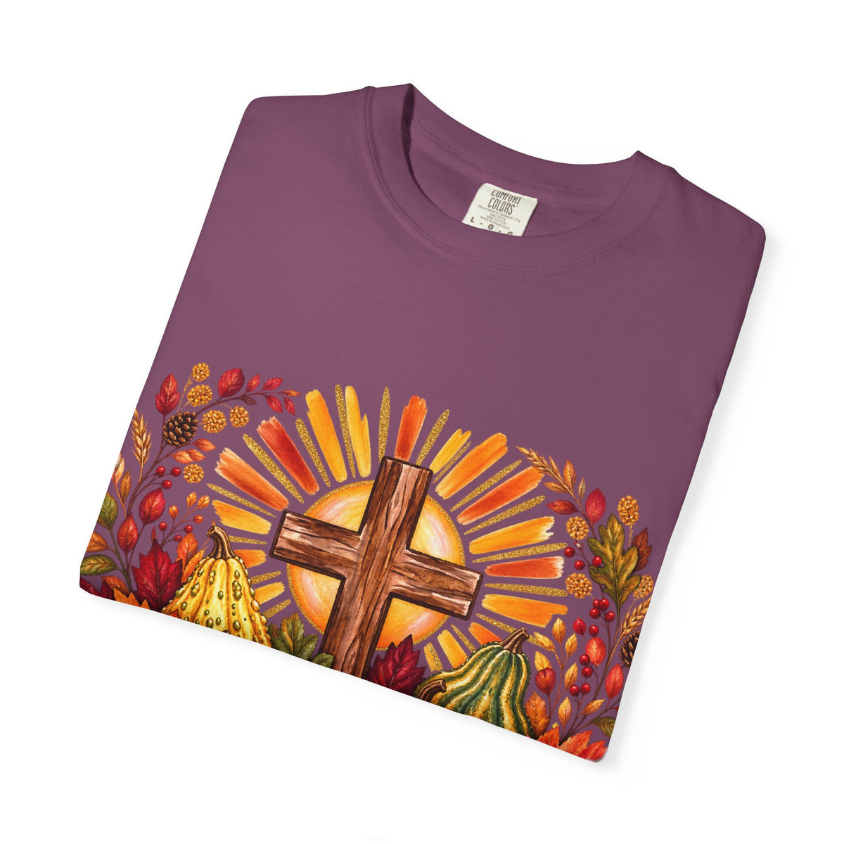 Autumn Harvest Cross TShirt Fall Pumpkin  and Faith Graphic