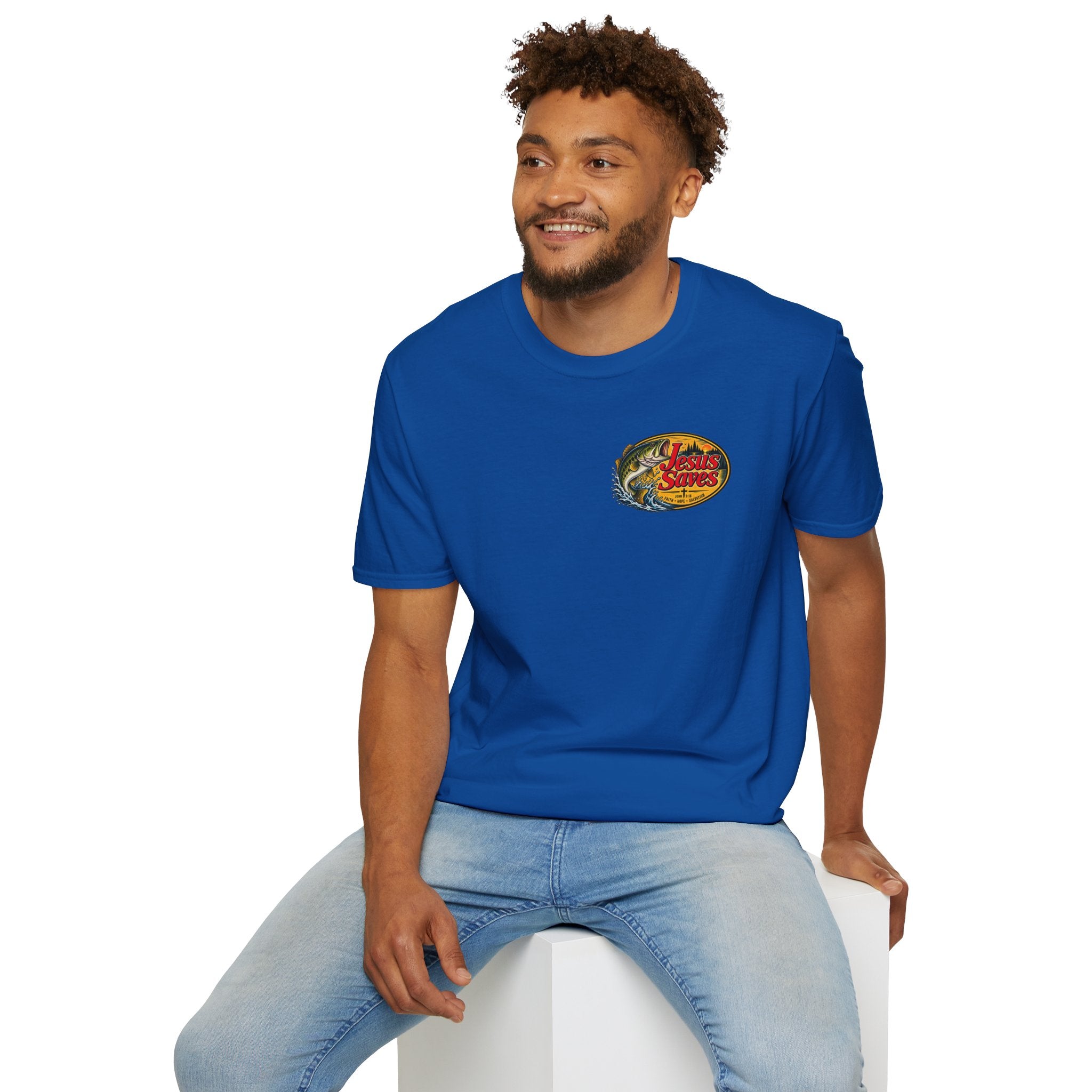 Jesus Saves Fishing Graphic T-Shirt