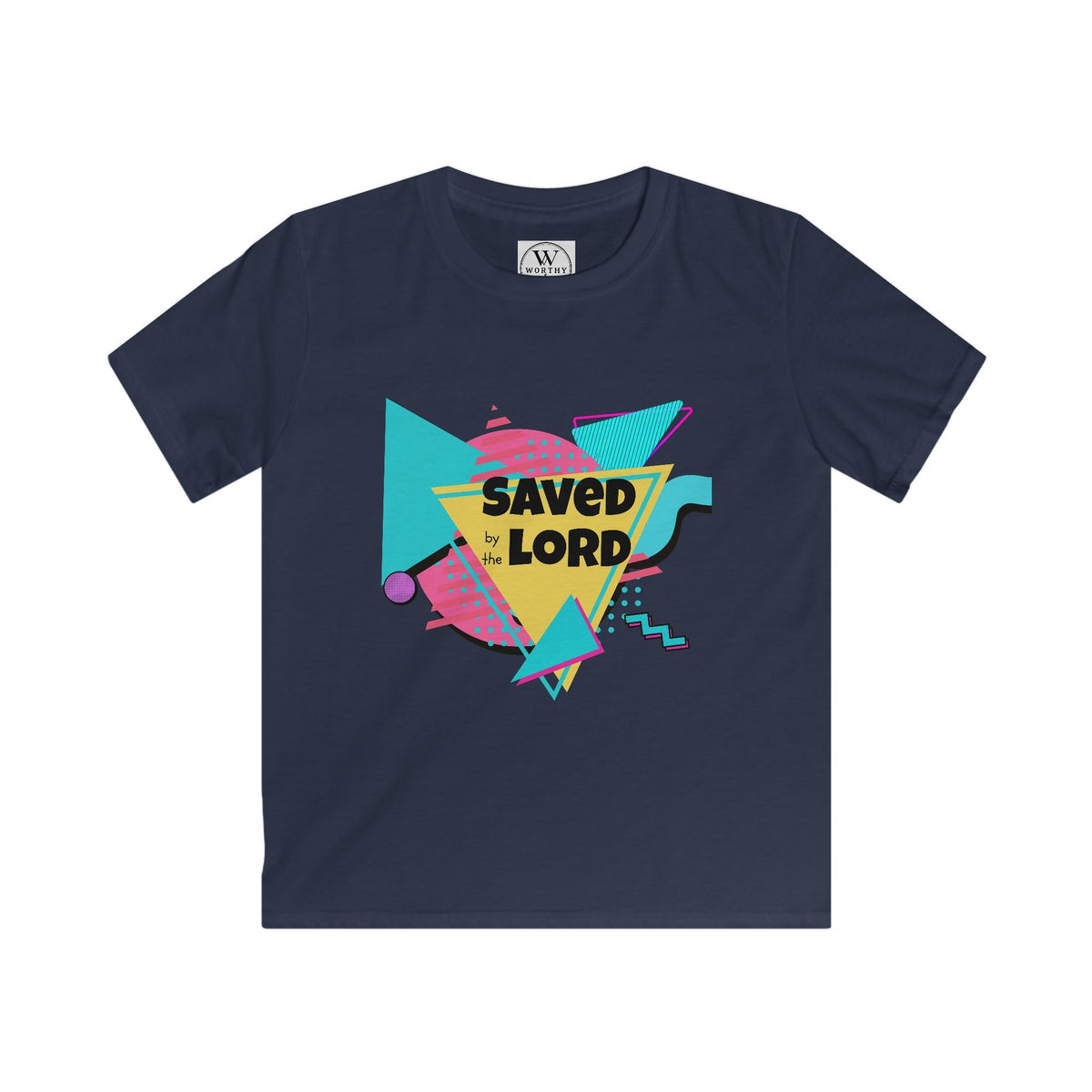 Kids Tee — Retro 'Saved by the Lord' Christian Graphic Shirt