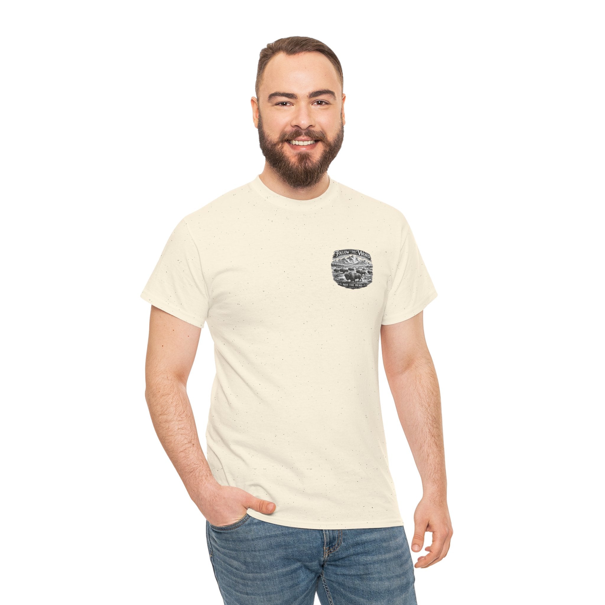 'Follow the Word, Not the Herd' Buffalo Mountain Graphic Tee