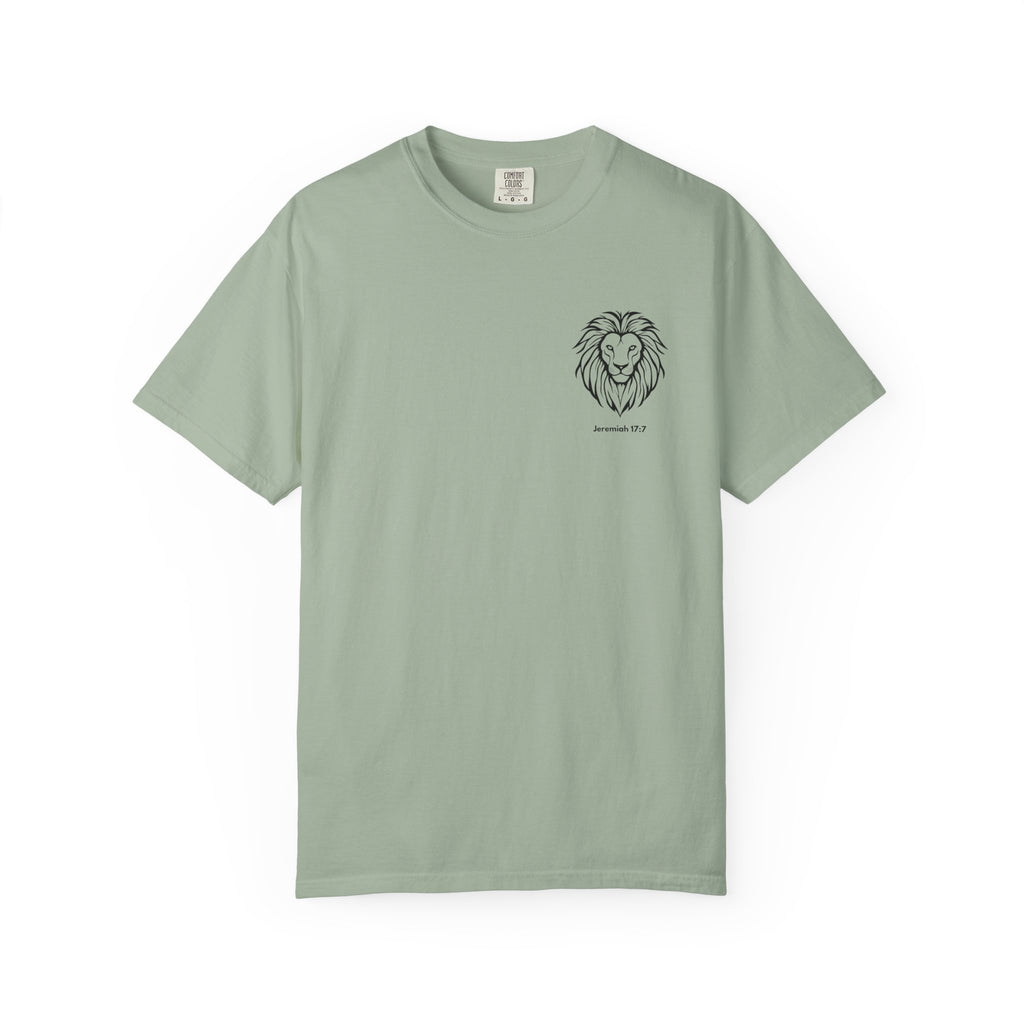 Christian Lion T-Shirt — "Blessed Is The Man Who Trust in The Lord" (Jeremiah 17:7)