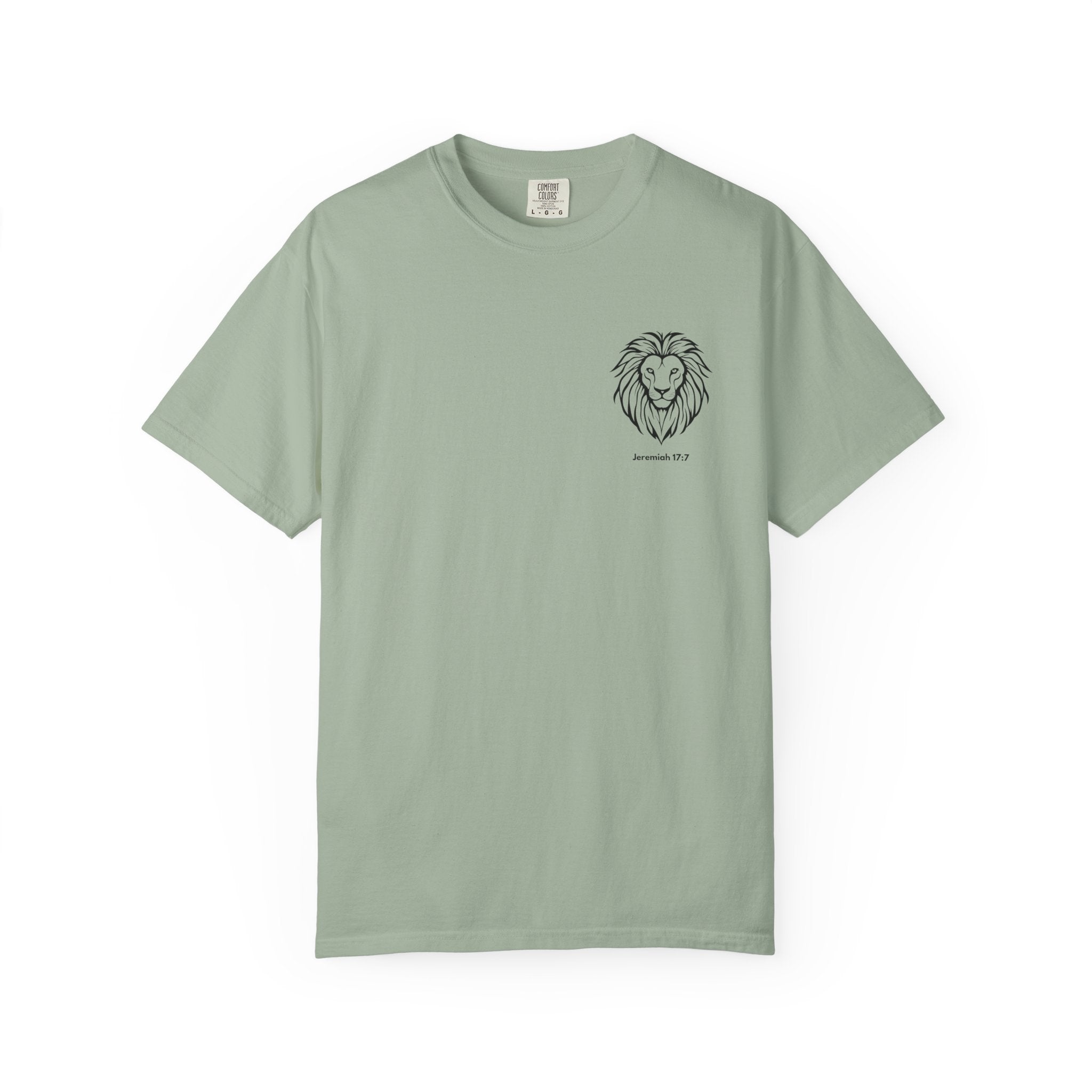 Christian Lion T-Shirt — "Blessed Is The Man Who Trust in The Lord" (Jeremiah 17:7)