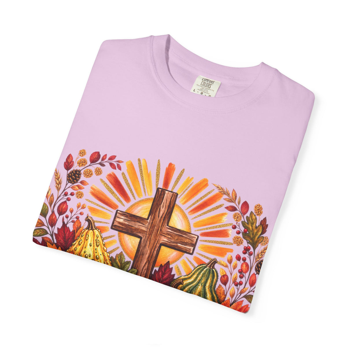 Autumn Harvest Cross TShirt Fall Pumpkin  and Faith Graphic