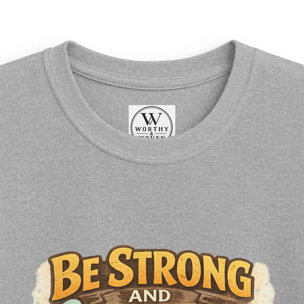 Be Strong and Courageous Kids T‑Shirt — Lion Design, "Do Not Be Afraid" (Bible Verse)