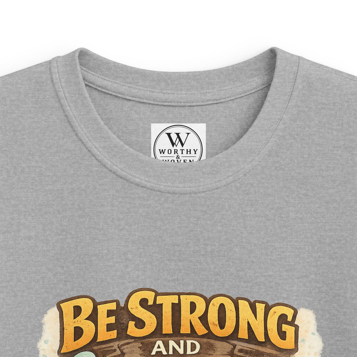 Be Strong and Courageous Kids T‑Shirt — Lion Design, "Do Not Be Afraid" (Bible Verse)