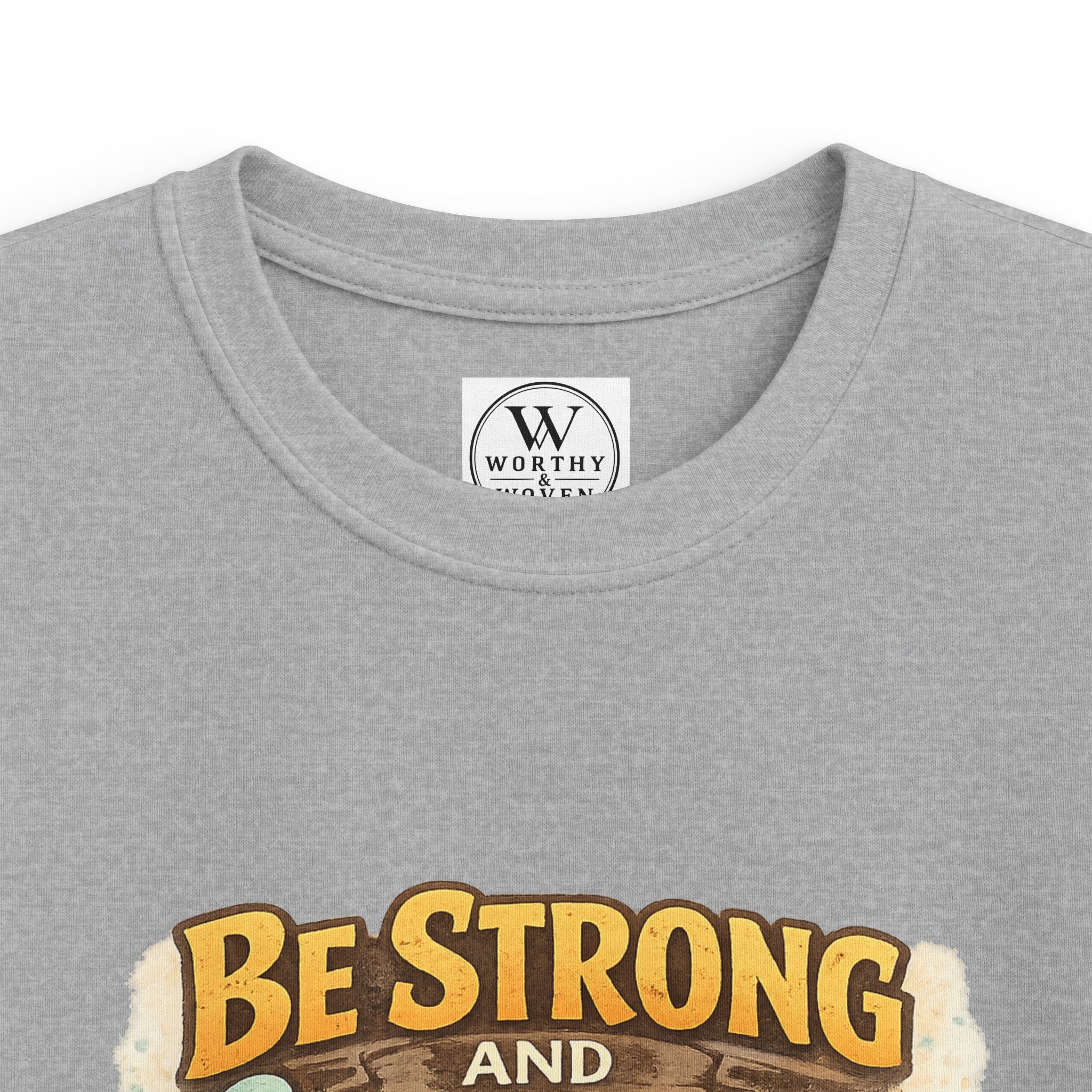 Be Strong and Courageous Kids T‑Shirt — Lion Design, "Do Not Be Afraid" (Bible Verse)