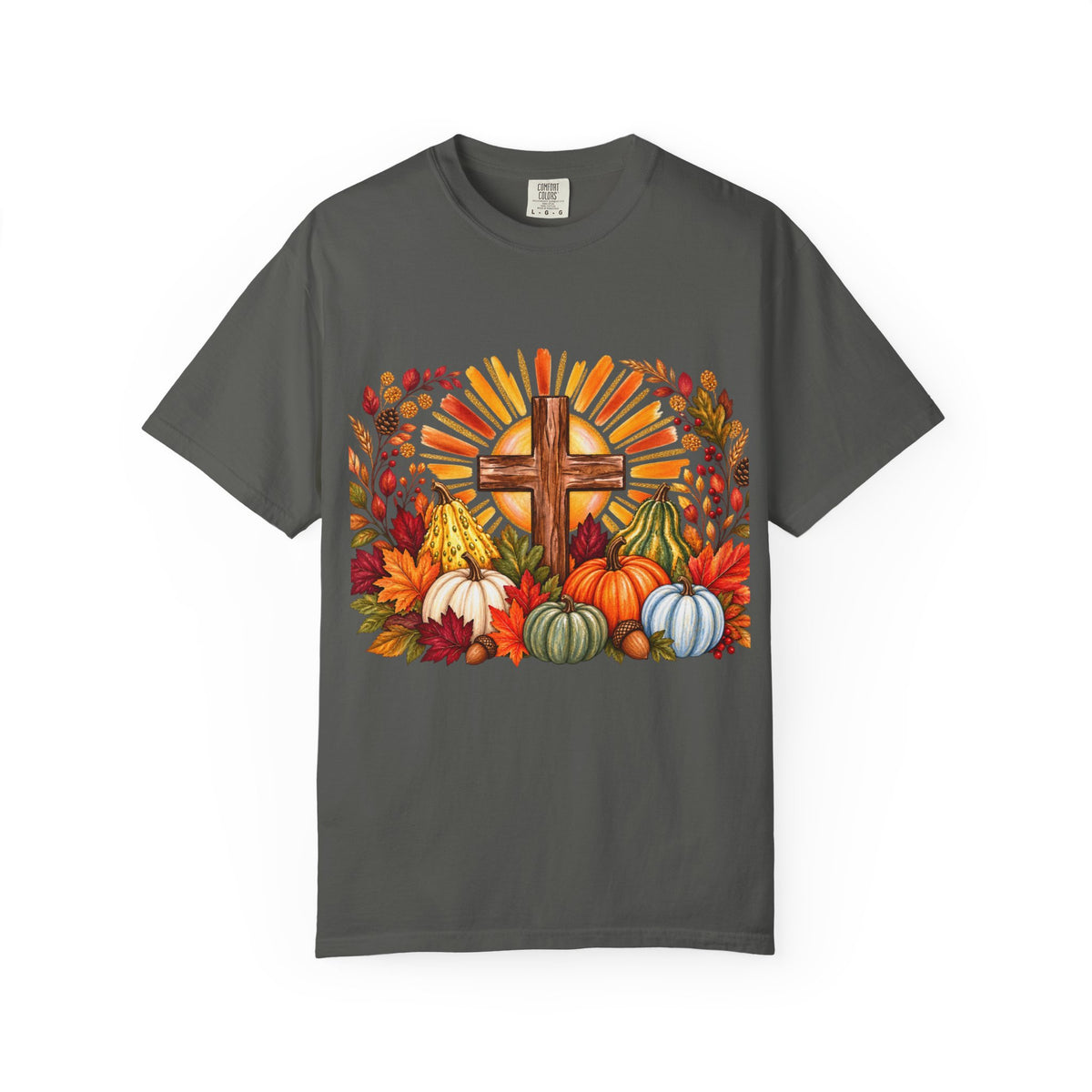 Autumn Harvest Cross TShirt Fall Pumpkin  and Faith Graphic