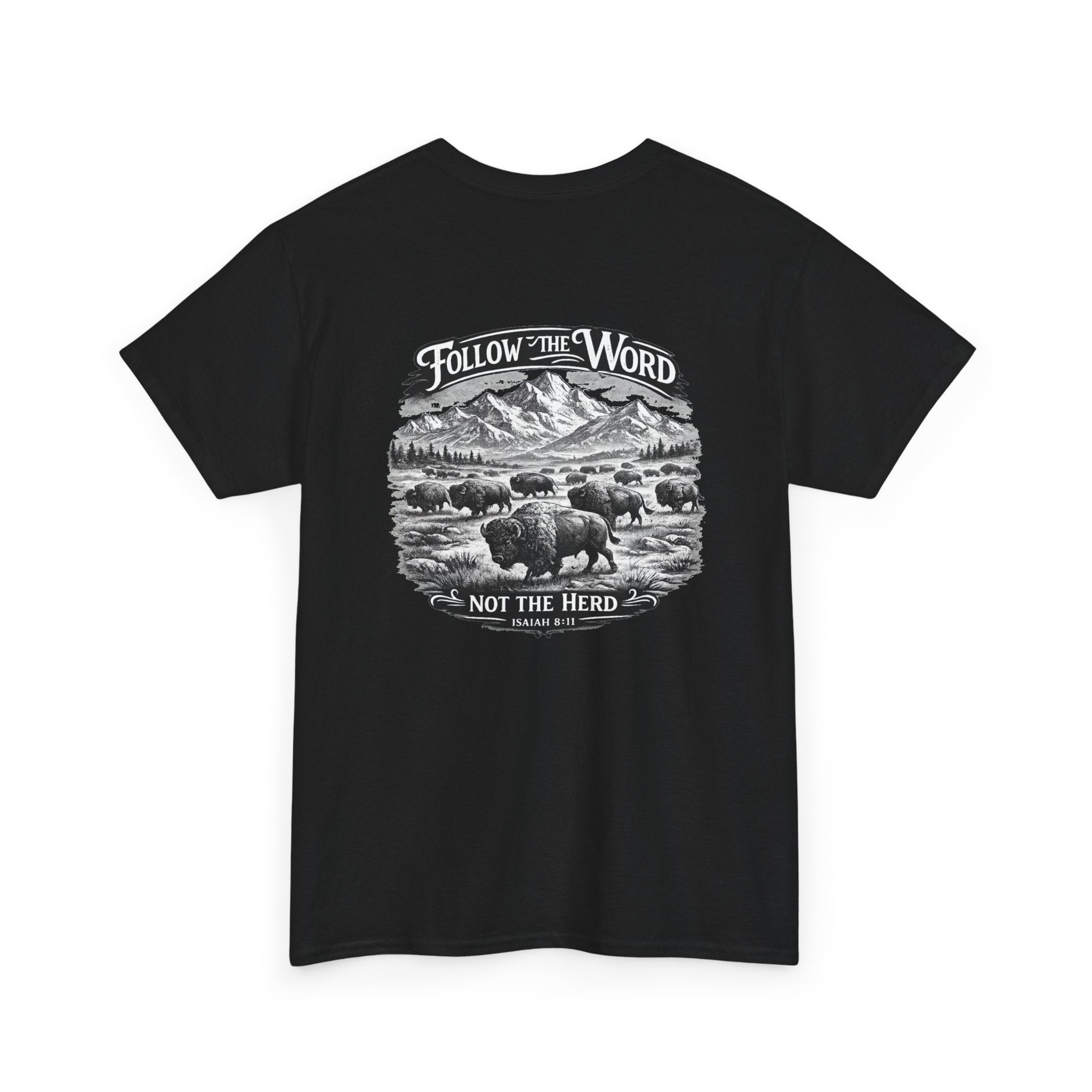 'Follow the Word, Not the Herd' Buffalo Mountain Graphic Tee