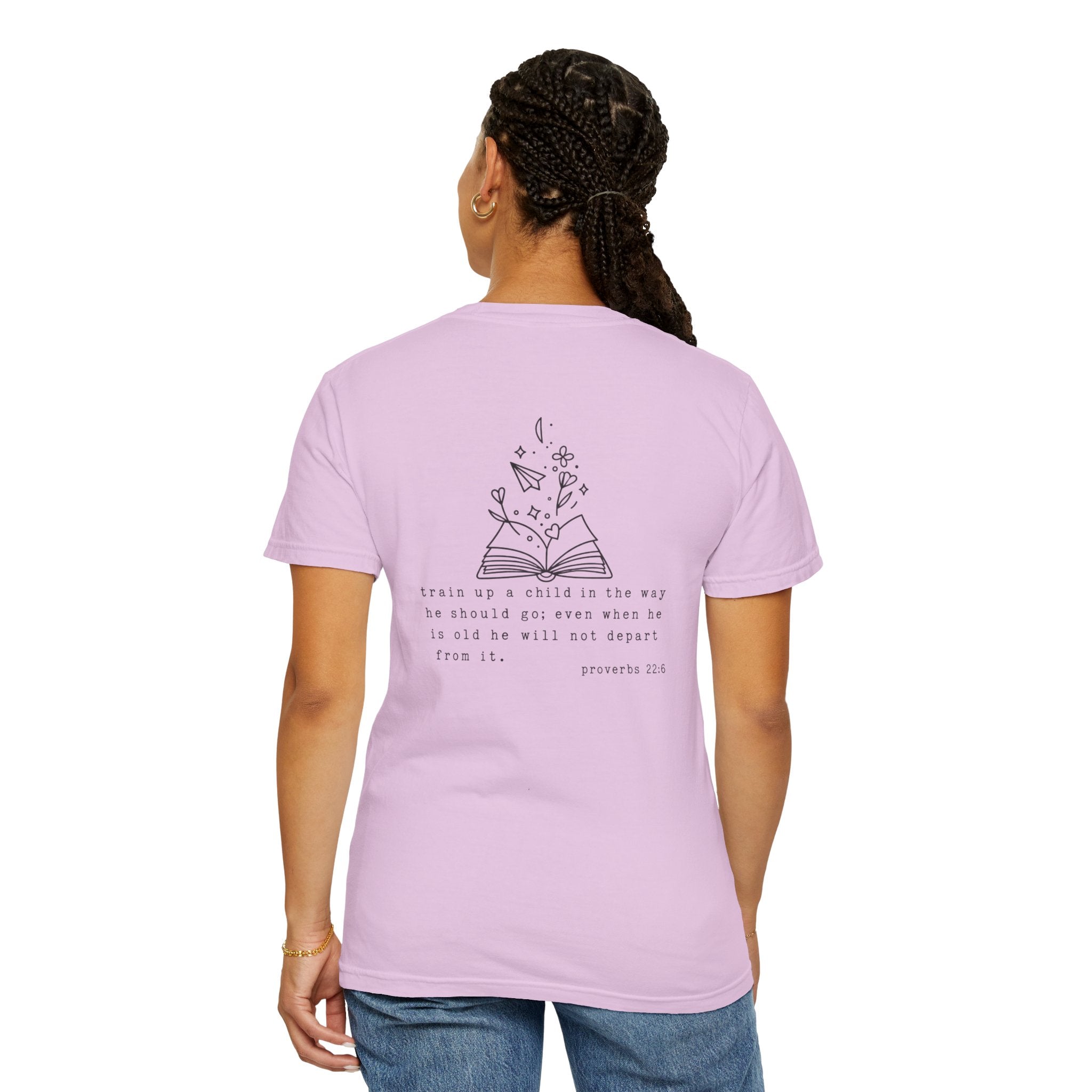 Homeschool Mama Tee — Proverbs 25:11 Inspirational Book & Flower Graphic T-Shirt