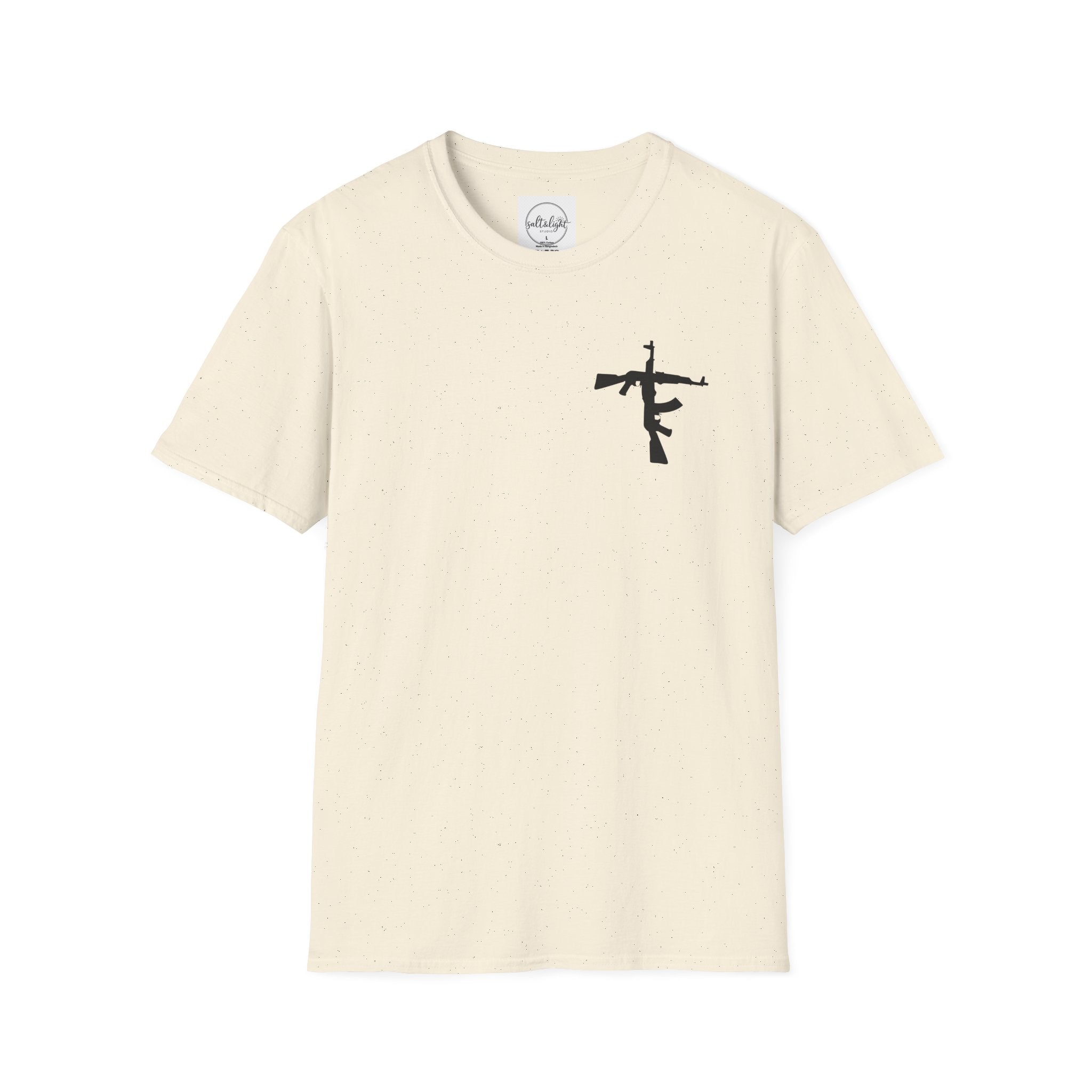 Crossed Rifle Minimalist T‑Shirt — Tactical Silhouette Graphic Tee
