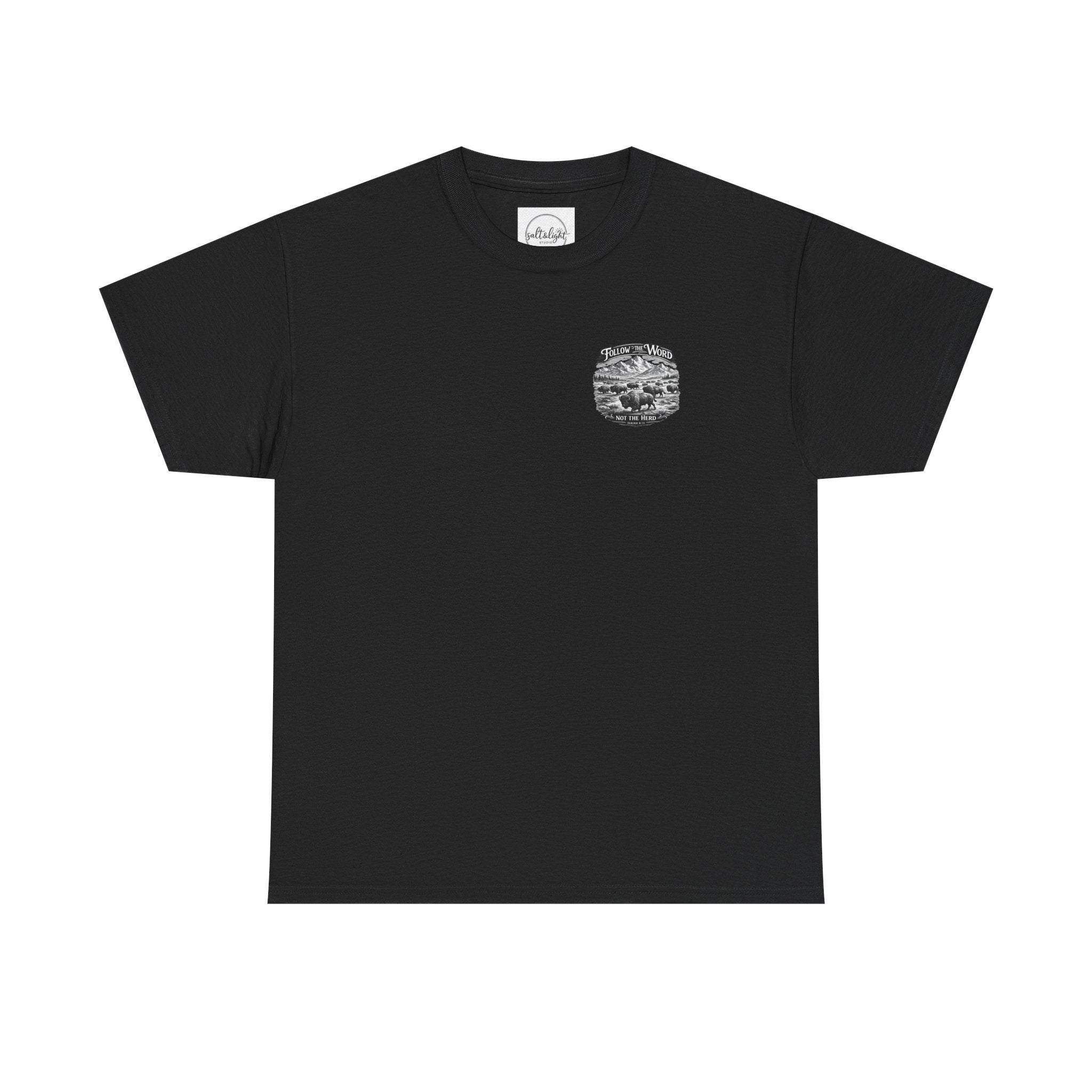 'Follow the Word, Not the Herd' Buffalo Mountain Graphic Tee