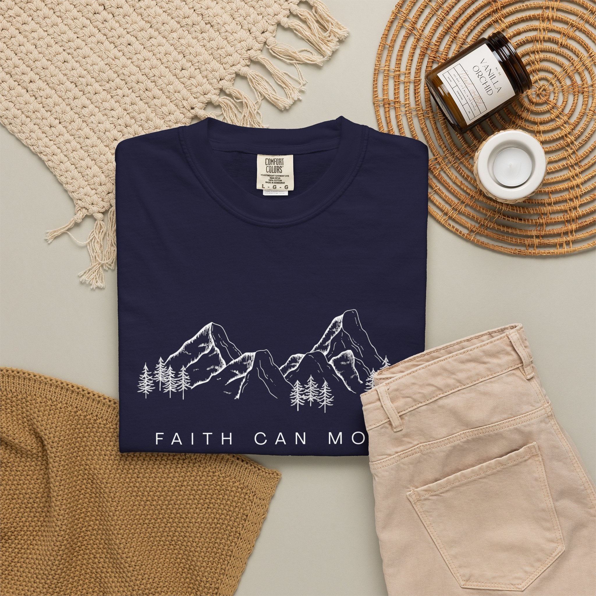 Faith Can Move Mountains T-Shirt — Matthew 17:20 Christian Mountain Graphic Tee
