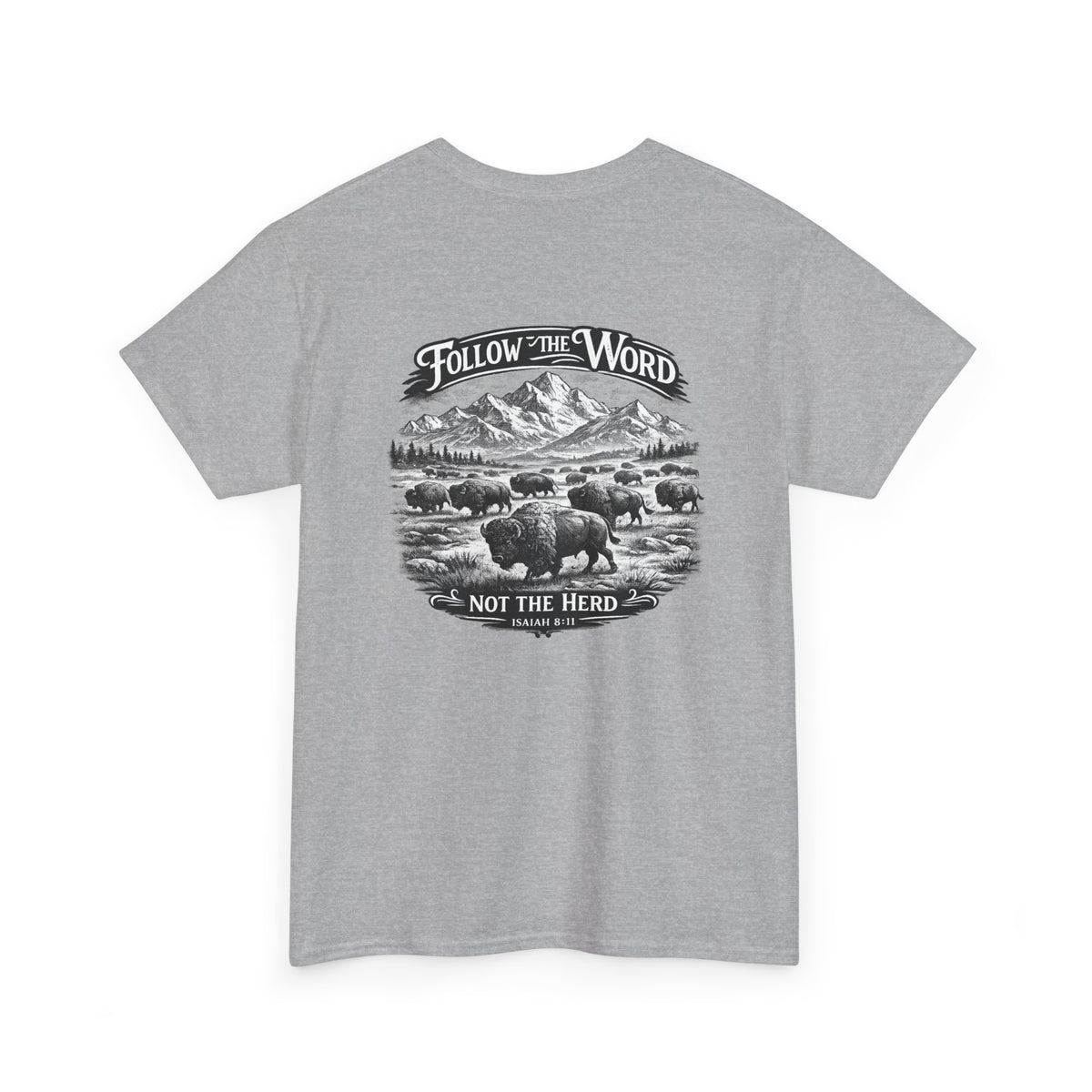 'Follow the Word, Not the Herd' Buffalo Mountain Graphic Tee