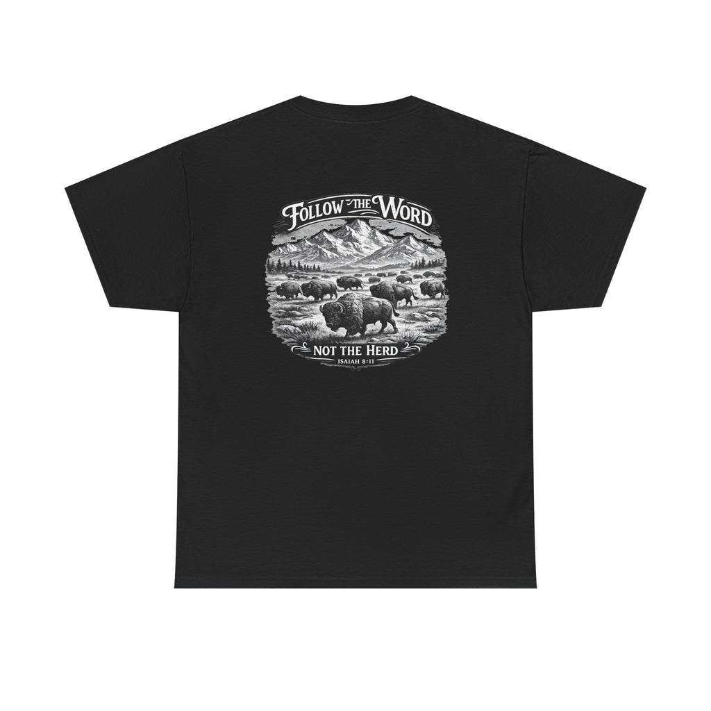 'Follow the Word, Not the Herd' Buffalo Mountain Graphic Tee