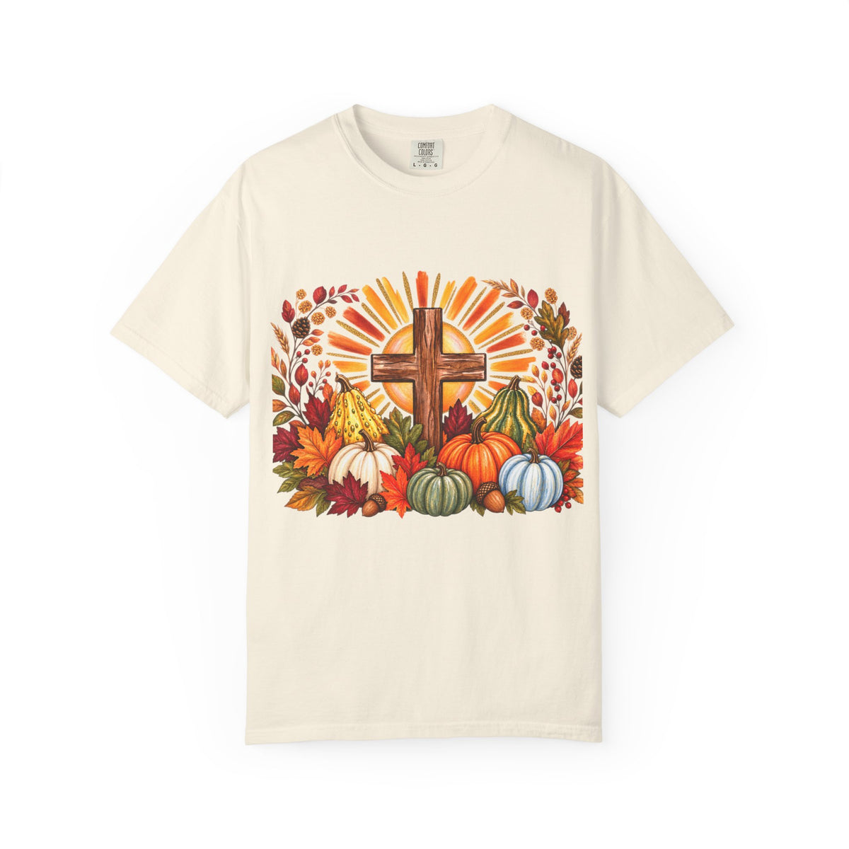 Autumn Harvest Cross TShirt Fall Pumpkin  and Faith Graphic